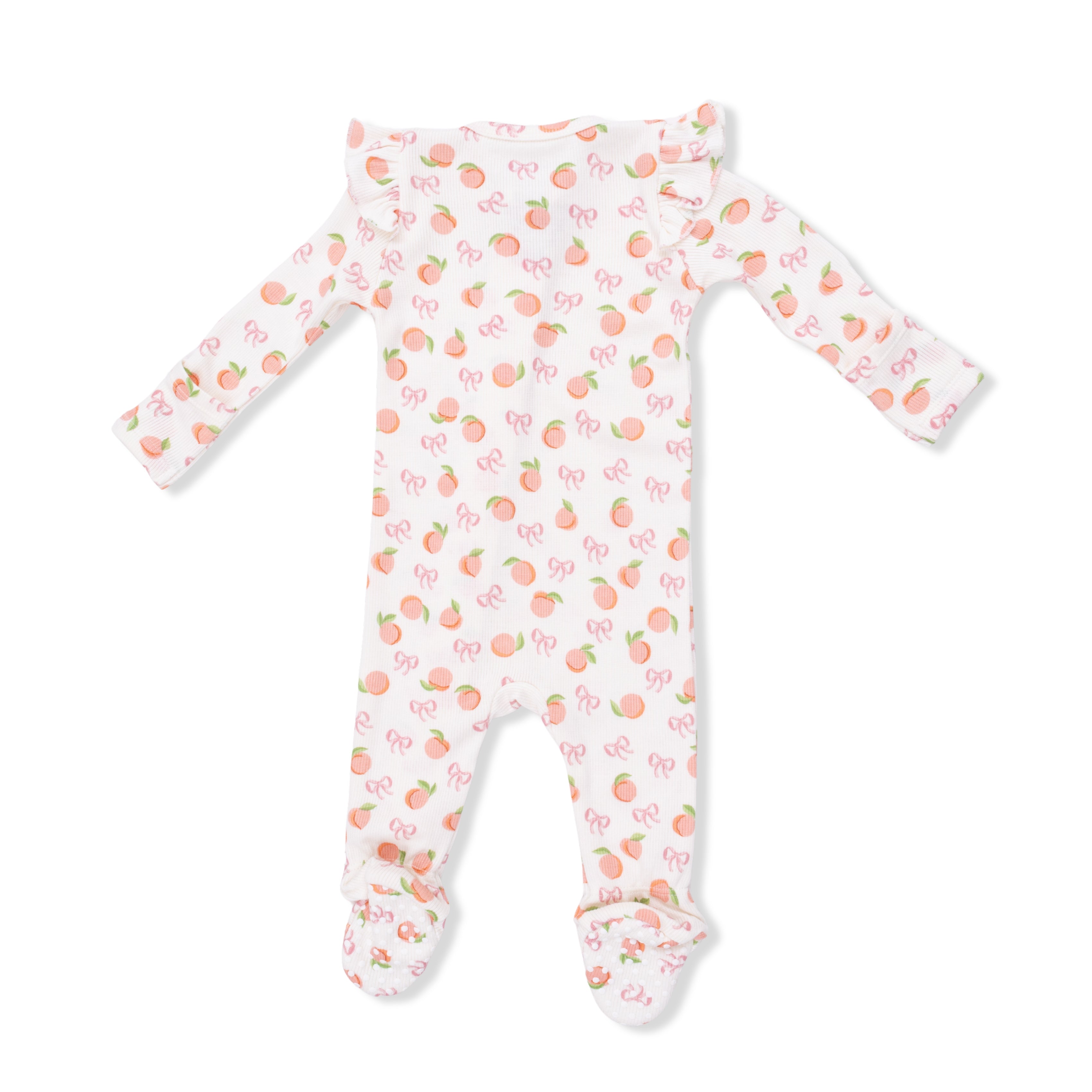 Little Peaches - 2 Way Ruffle Sleeve Zipper Footie-Angel Dear