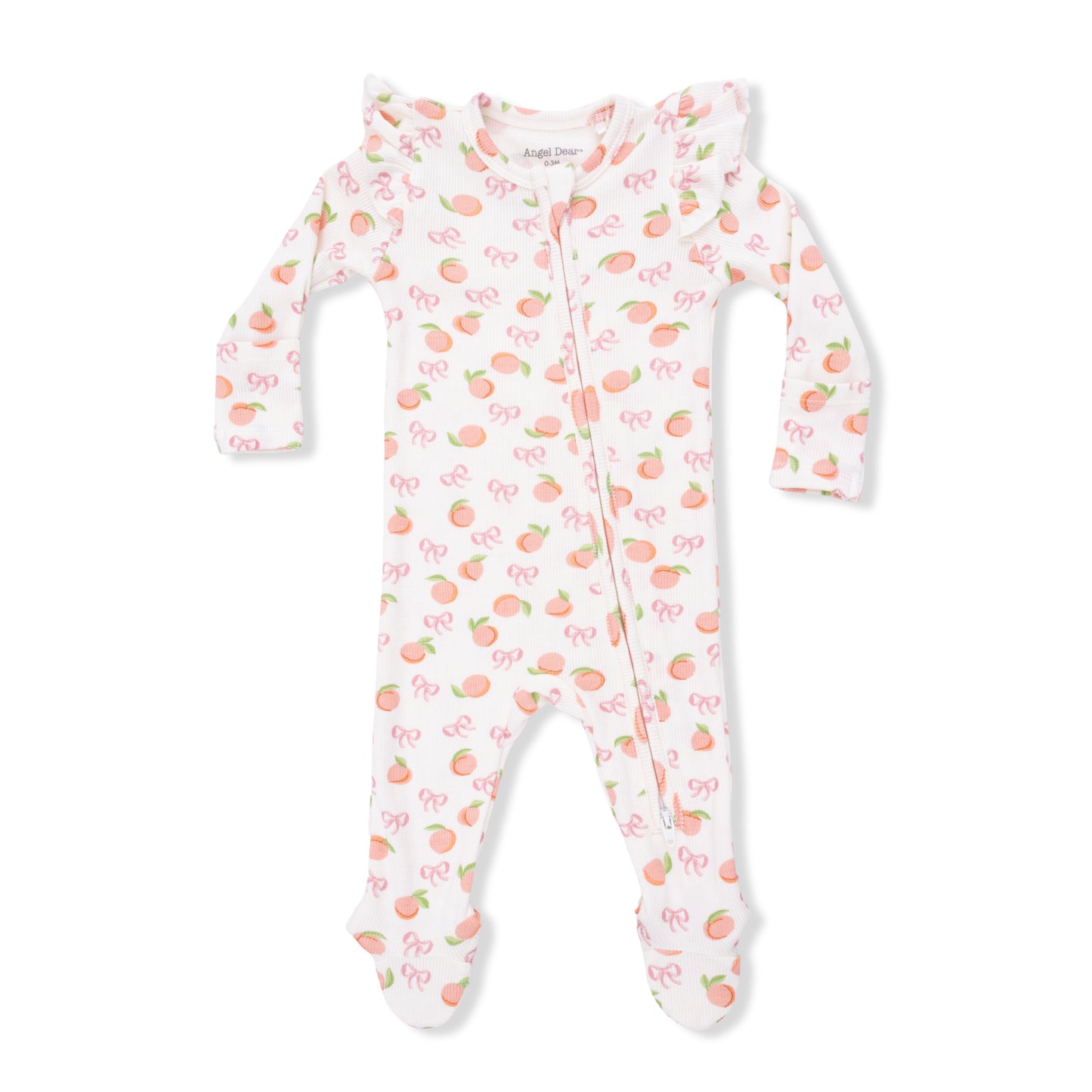 Little Peaches - 2 Way Ruffle Sleeve Zipper Footie-Angel Dear