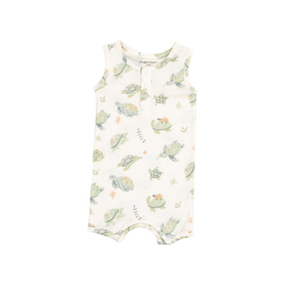 Sleevless Shortie Romper - Sea Turtles