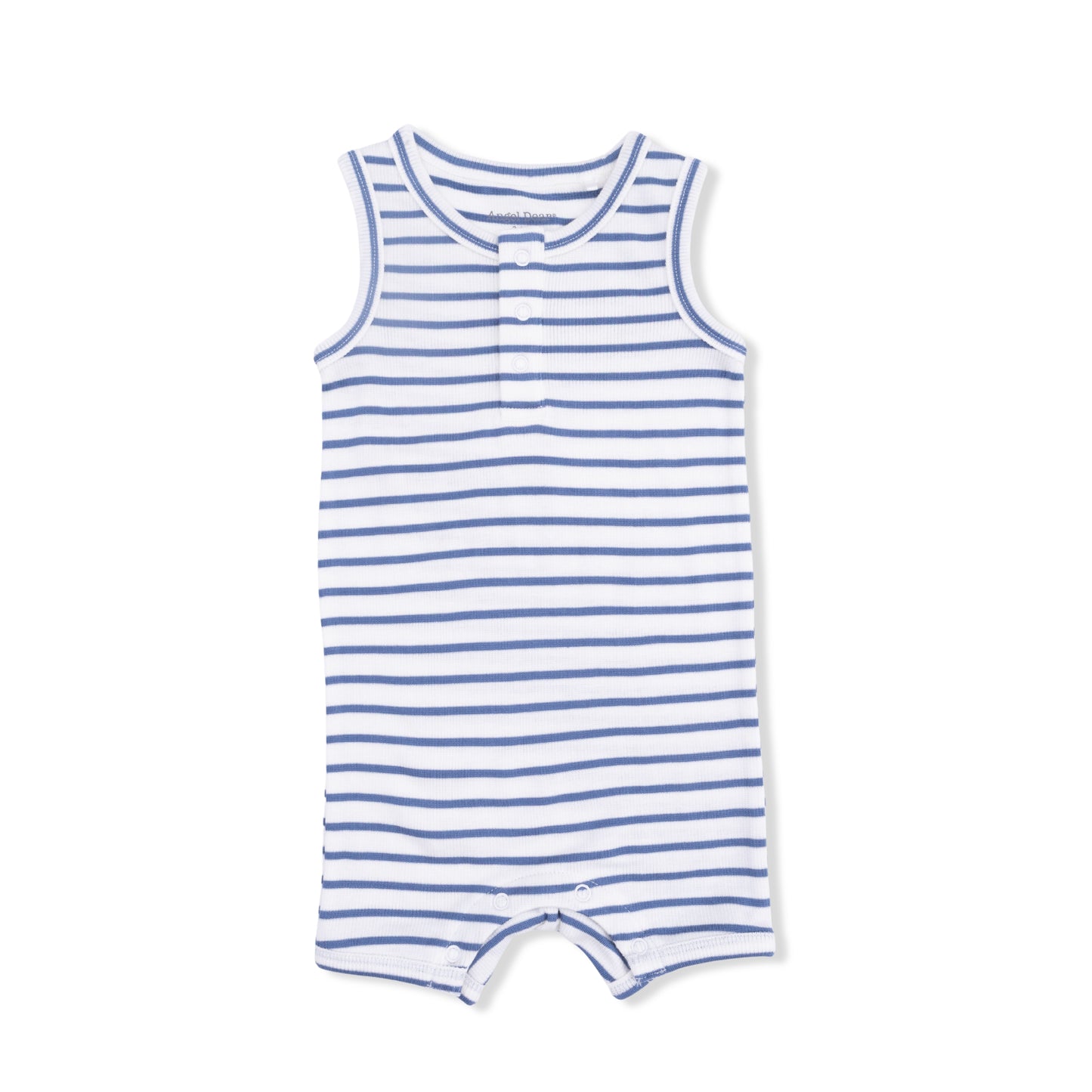 Navy Stripe - Henley Shortie Romper-Angel Dear