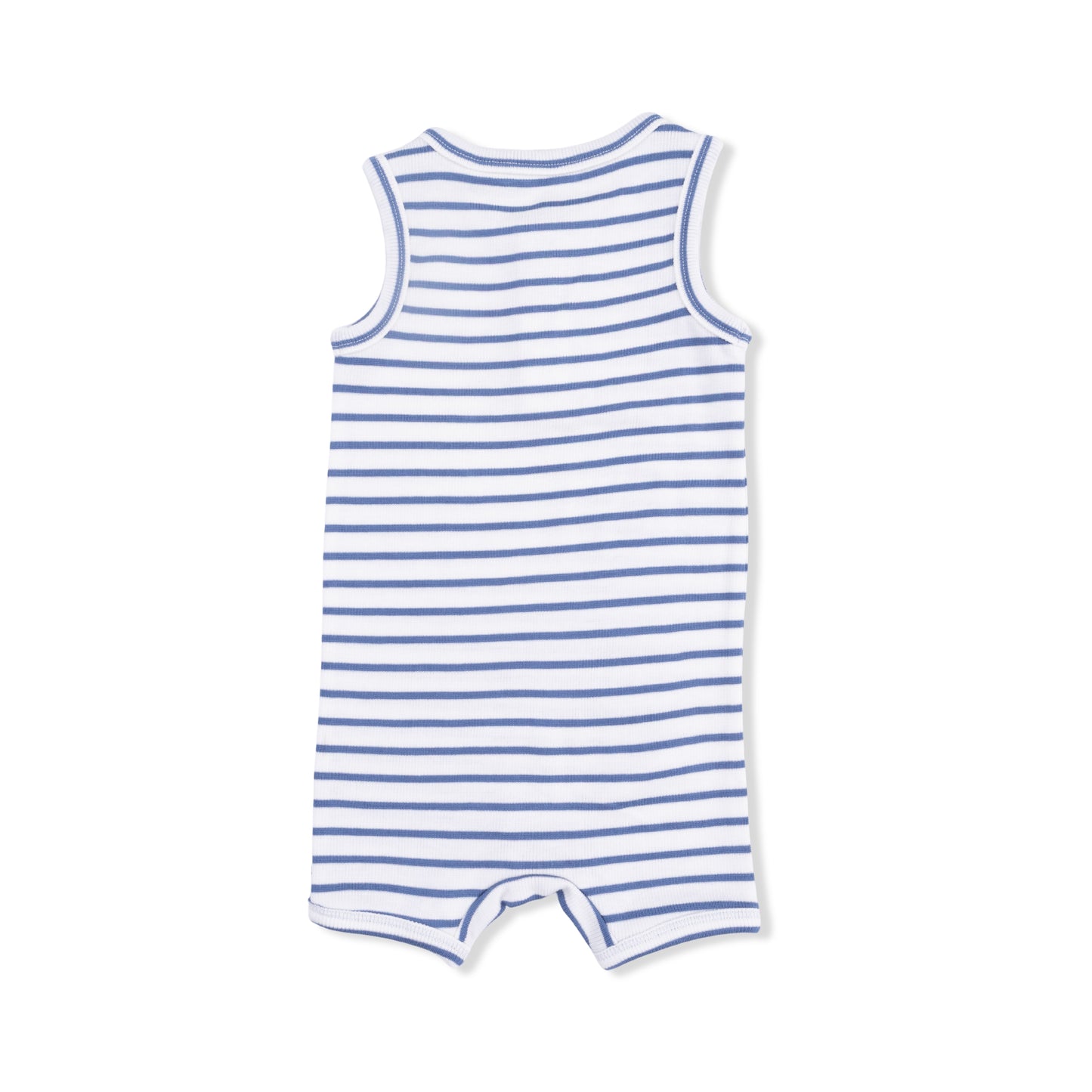 Navy Stripe - Henley Shortie Romper-Angel Dear