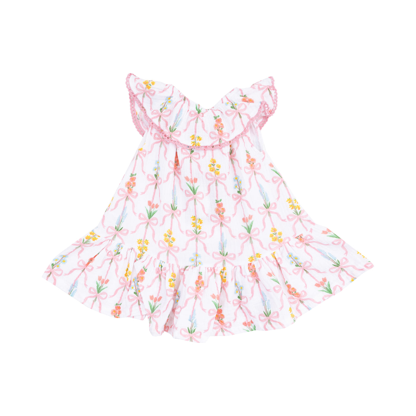 Circle Neck Ruffle Dress + Bloomer - Ribbon Bouquets