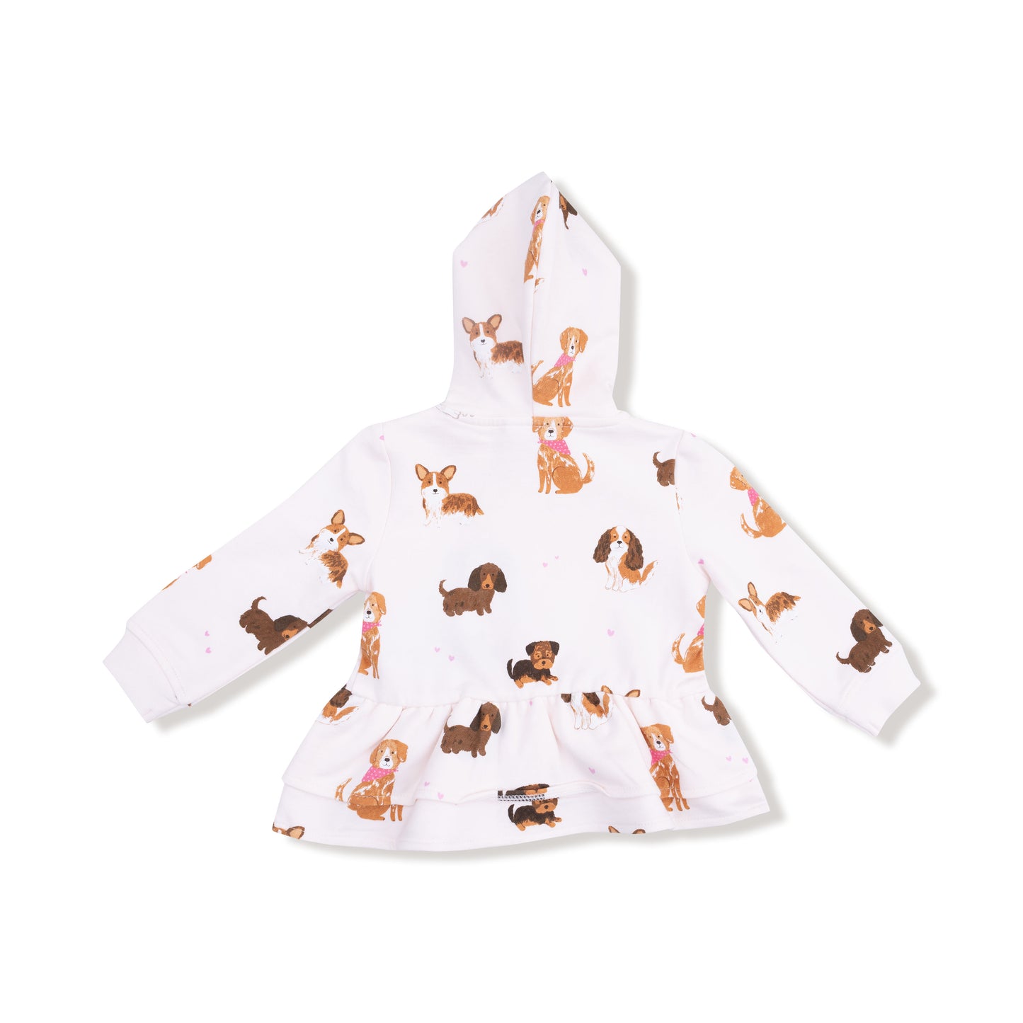 Zip Peplum Hoodie in our  Best Friend Dogs - Pink print from Angel Dear