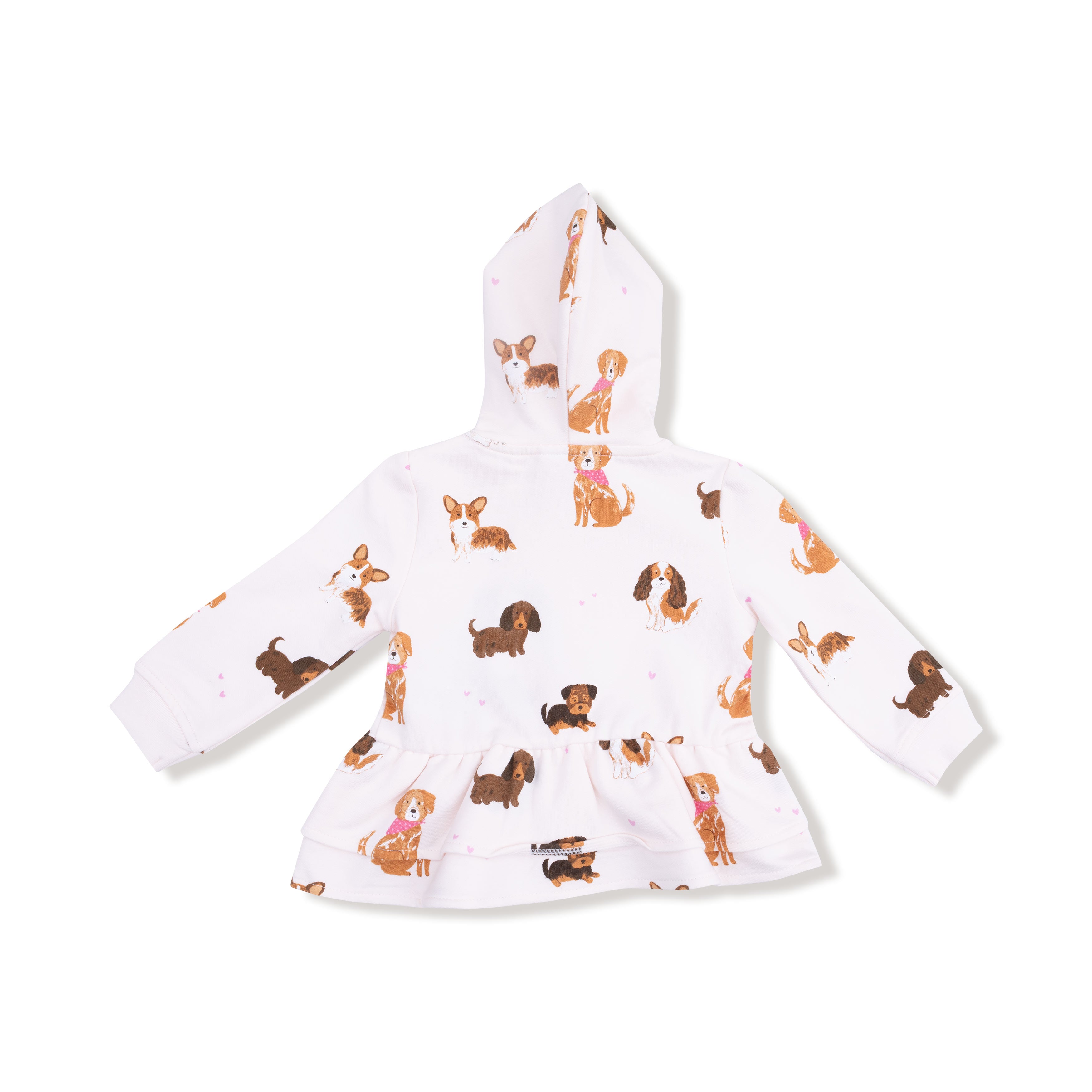 Zip Peplum Hoodie in our  Best Friend Dogs - Pink print from Angel Dear
