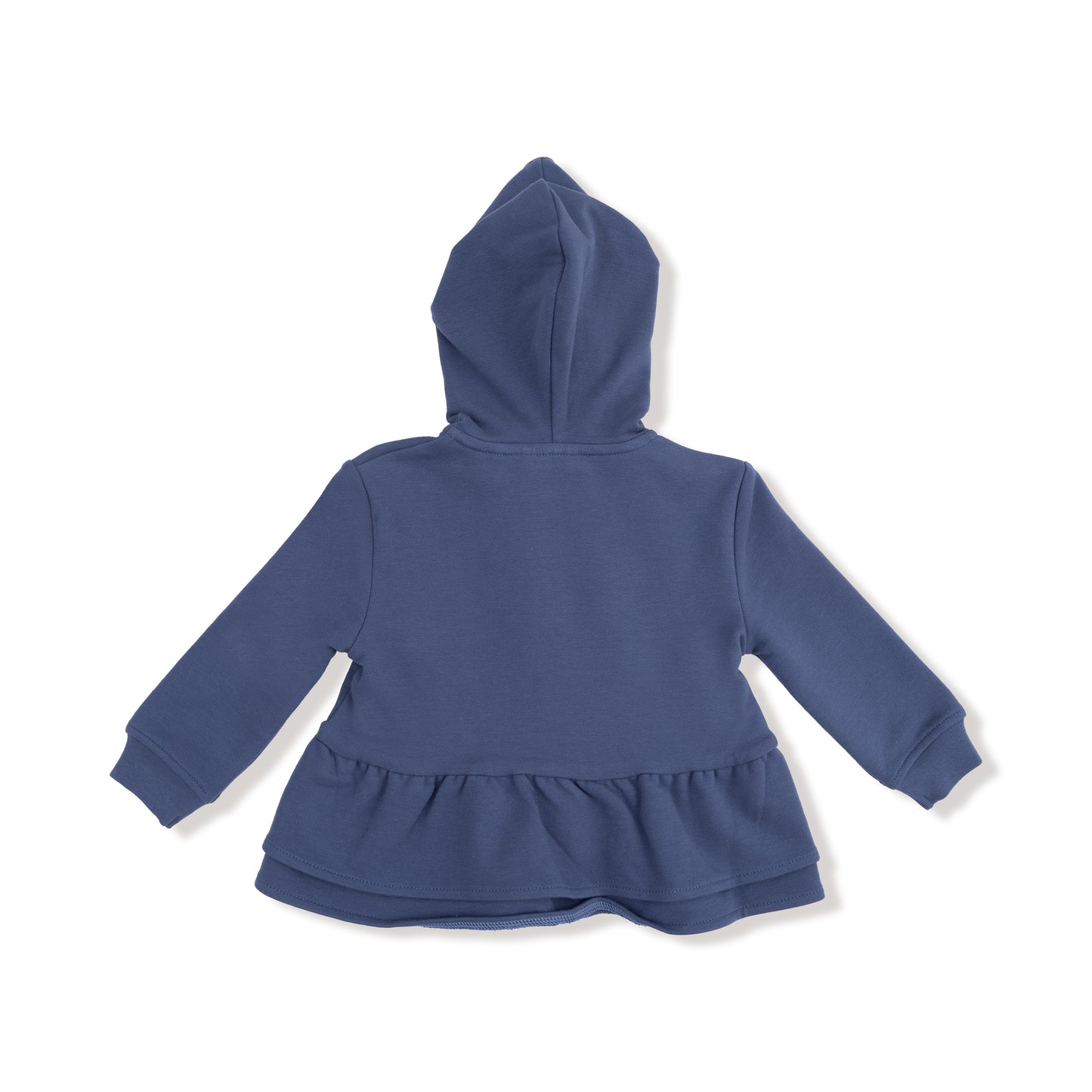 Zip Peplum Hoodie in our  Varsity - Vintage Indigo print from Angel Dear