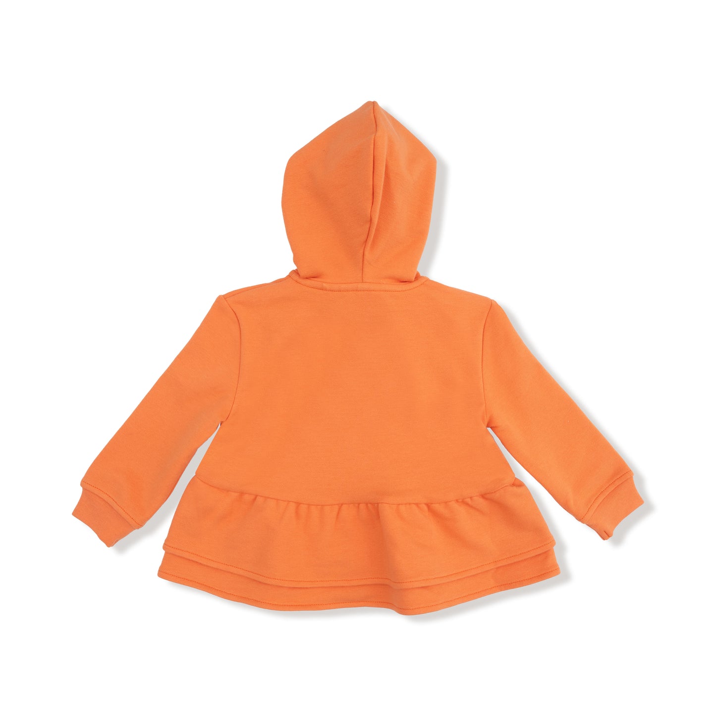 Zip Peplum Hoodie in our  Varsity - Orange print from Angel Dear