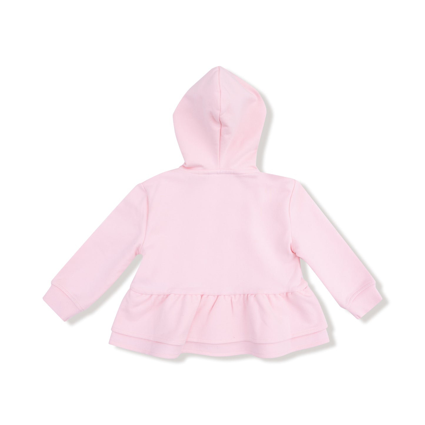 Zip Peplum Hoodie in our  Varsity - Pink print from Angel Dear