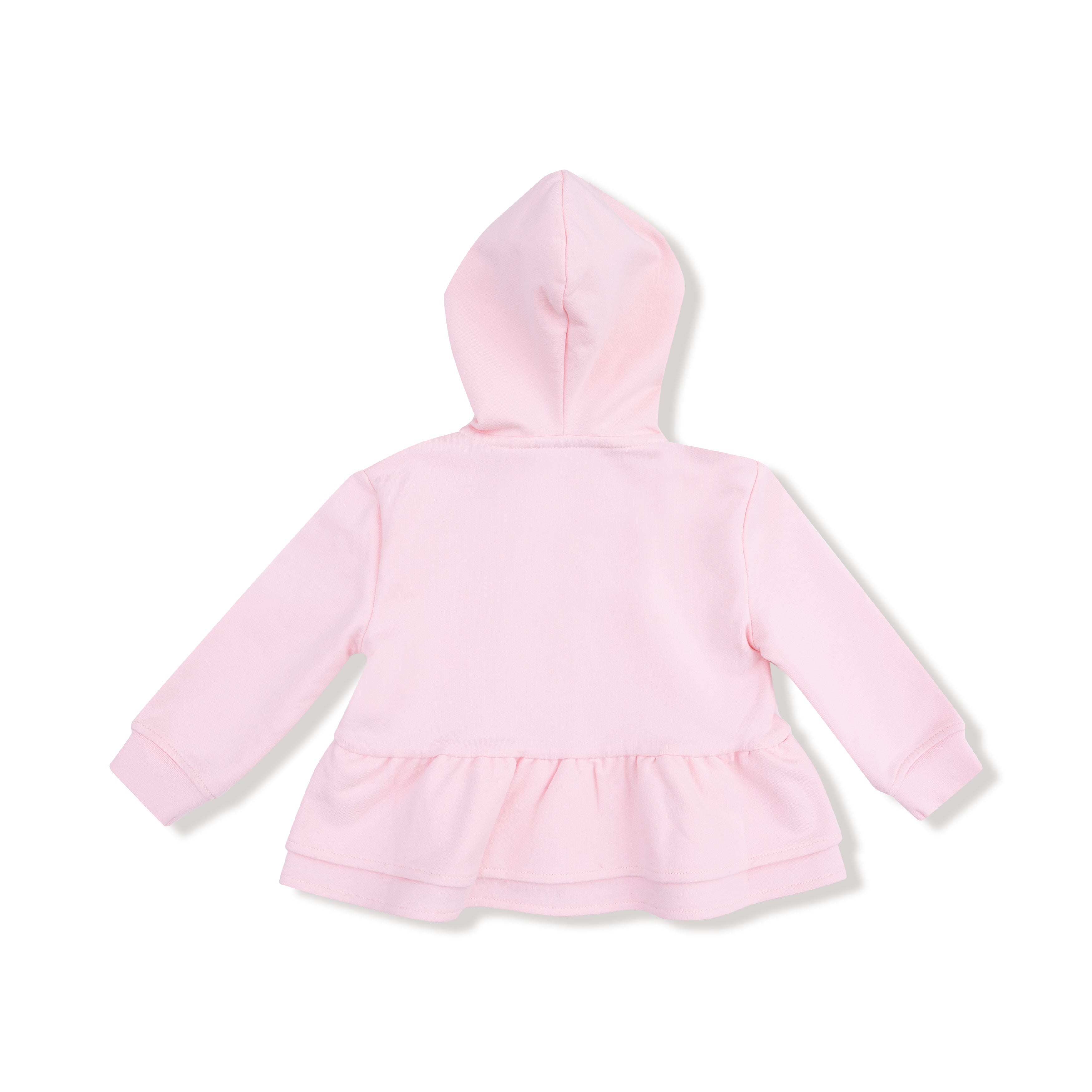 Zip Peplum Hoodie in our  Varsity - Pink print from Angel Dear