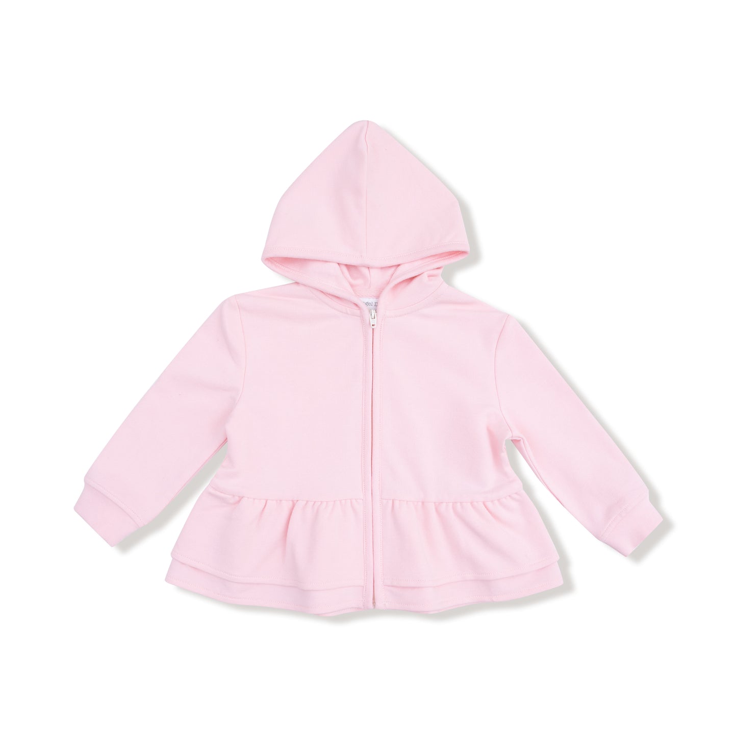Zip Peplum Hoodie in our  Varsity - Pink print from Angel Dear