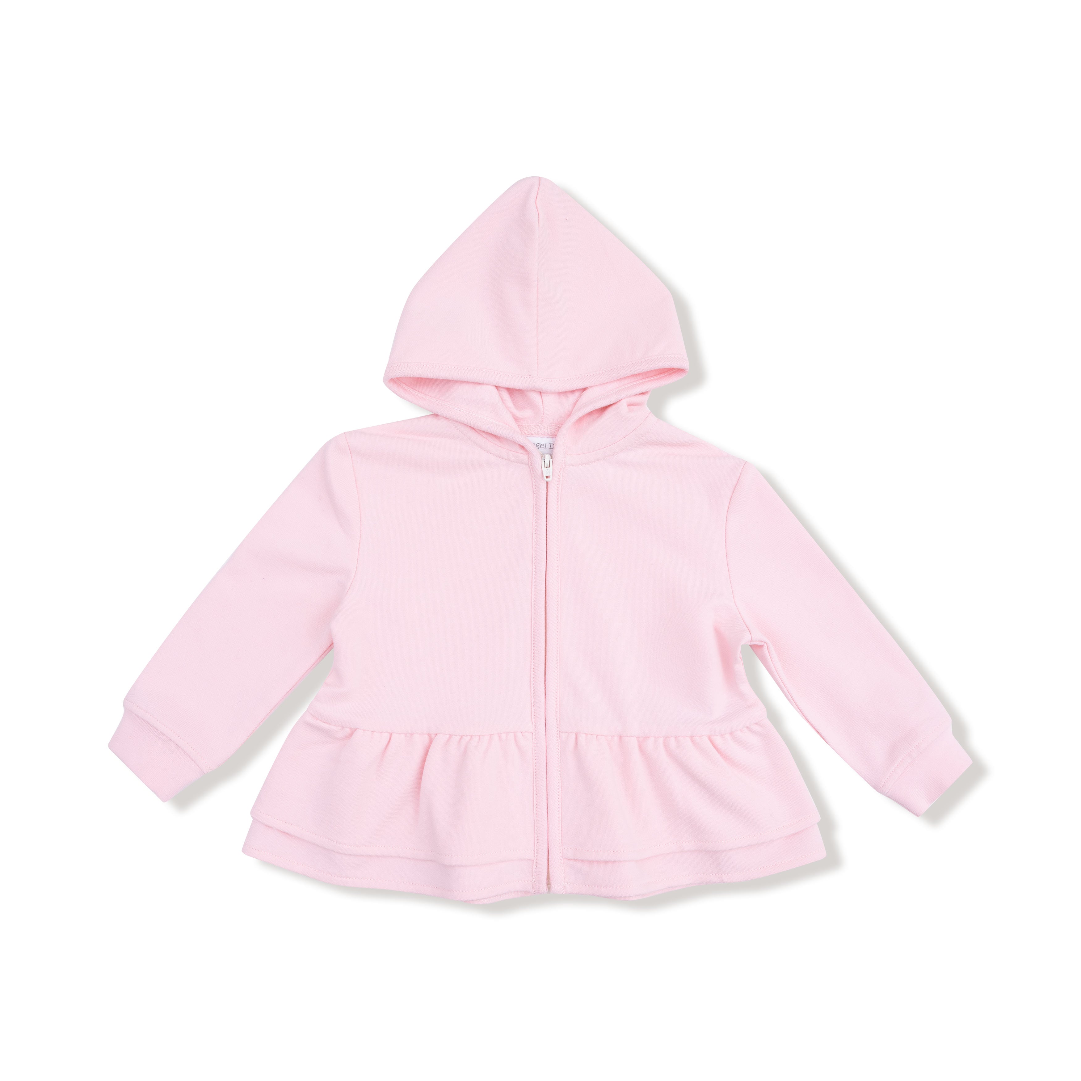Zip Peplum Hoodie in our  Varsity - Pink print from Angel Dear