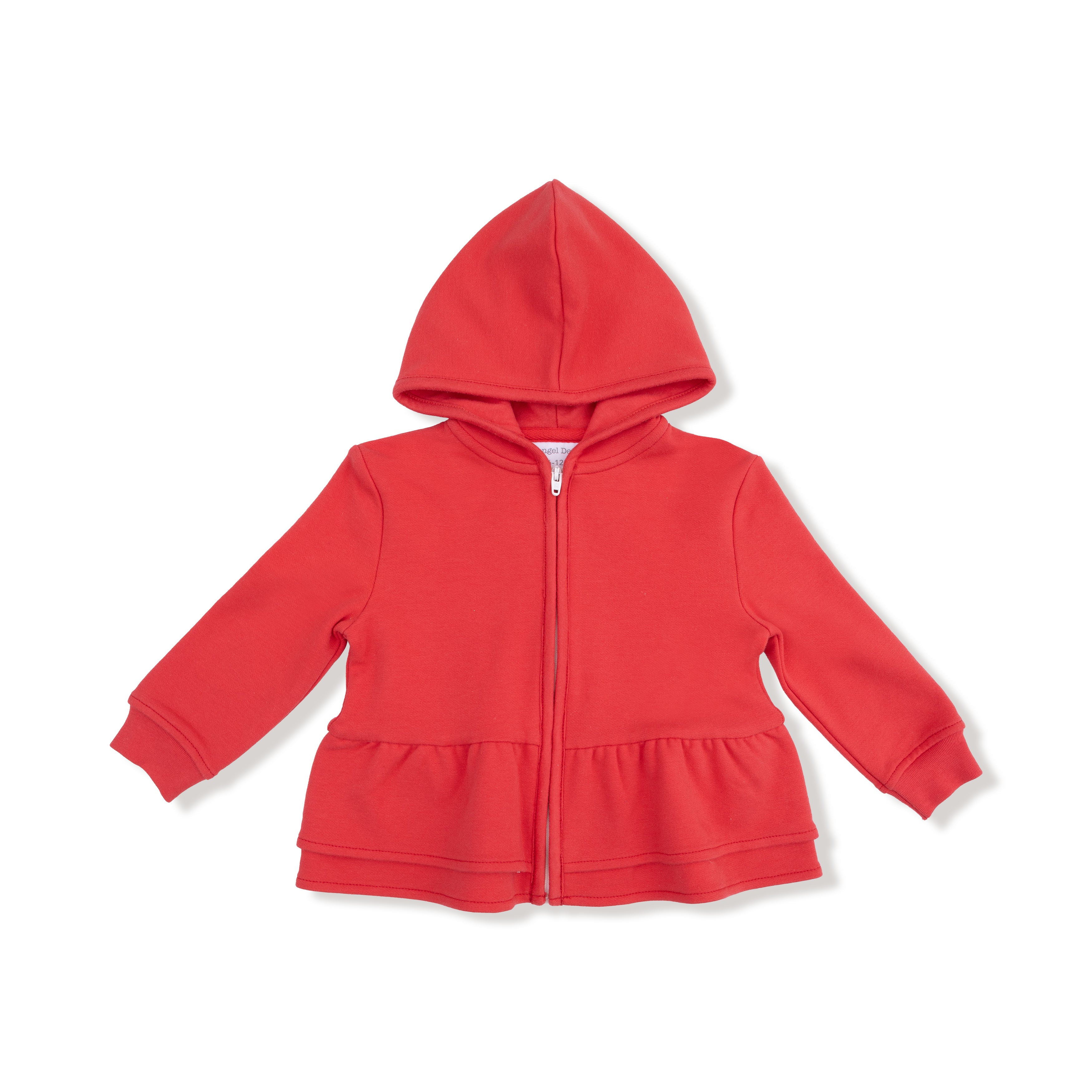 Zip Peplum Hoodie in our  Varsity - Red print from Angel Dear