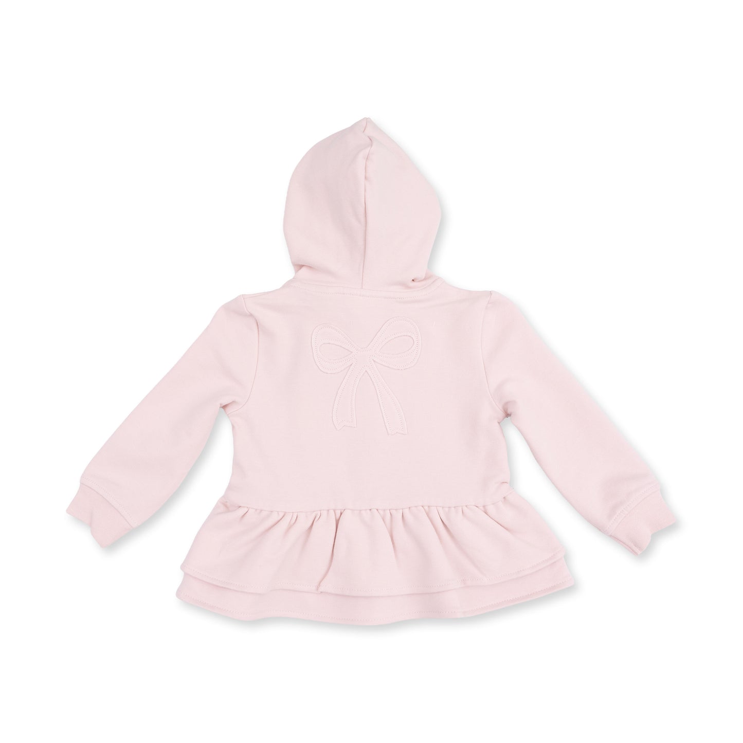 Veiled Pink Bows - Zip Peplum Hoodie