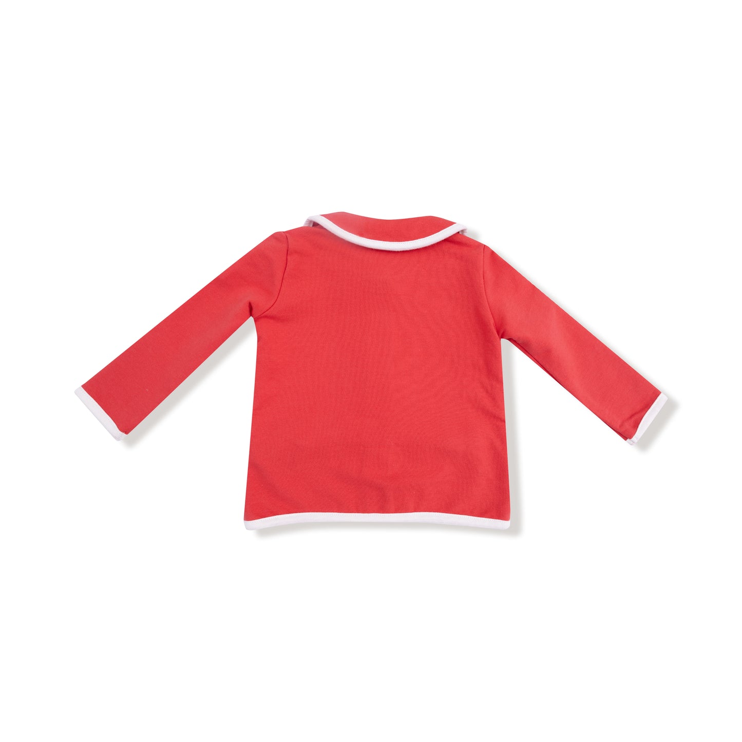 Tweed Style Jacket with Bow Pockets in our   Varsity - Red print from Angel Dear