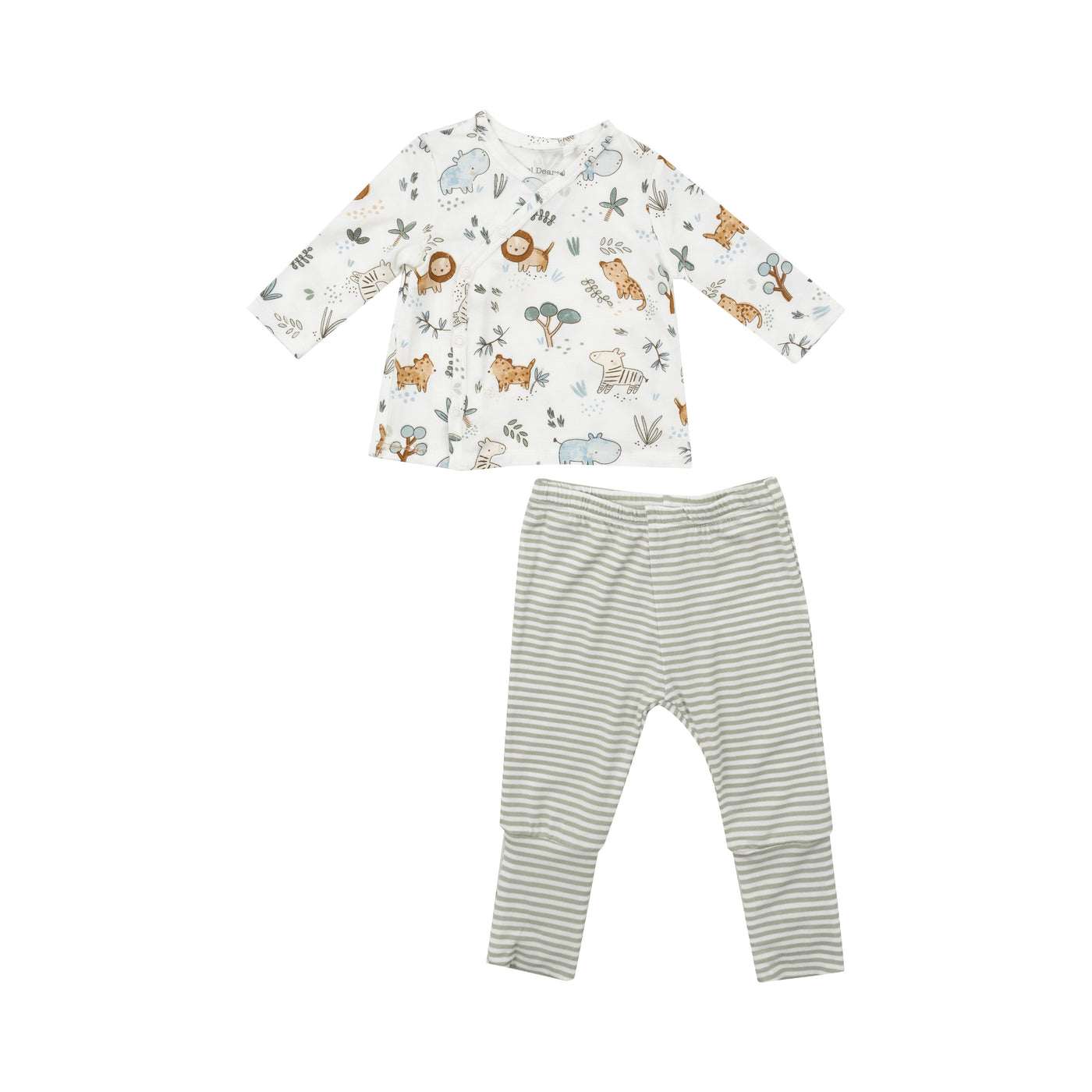 Tmh Set With Roll Over Cuff Pant - Delicate Safari-Angel Dear