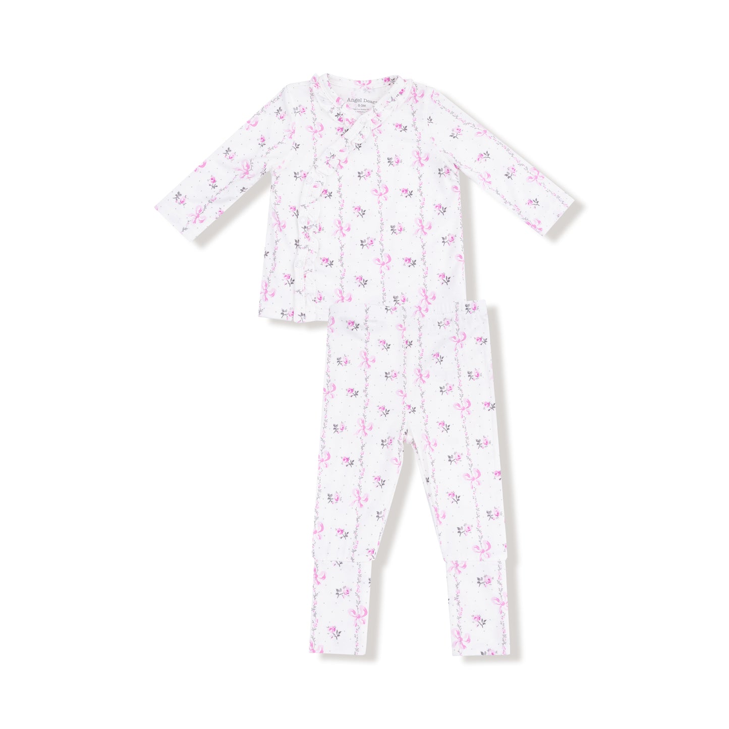 Take Me Home Set in our  Dainty Buds and Bows Stripe print from Angel Dear
