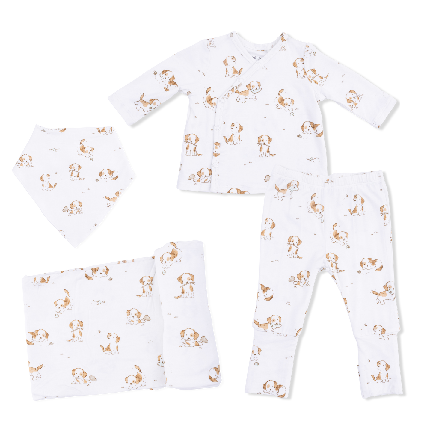 Explorer Puppy - Take Me Home Set with Bandana Bib & Swaddle-Angel Dear