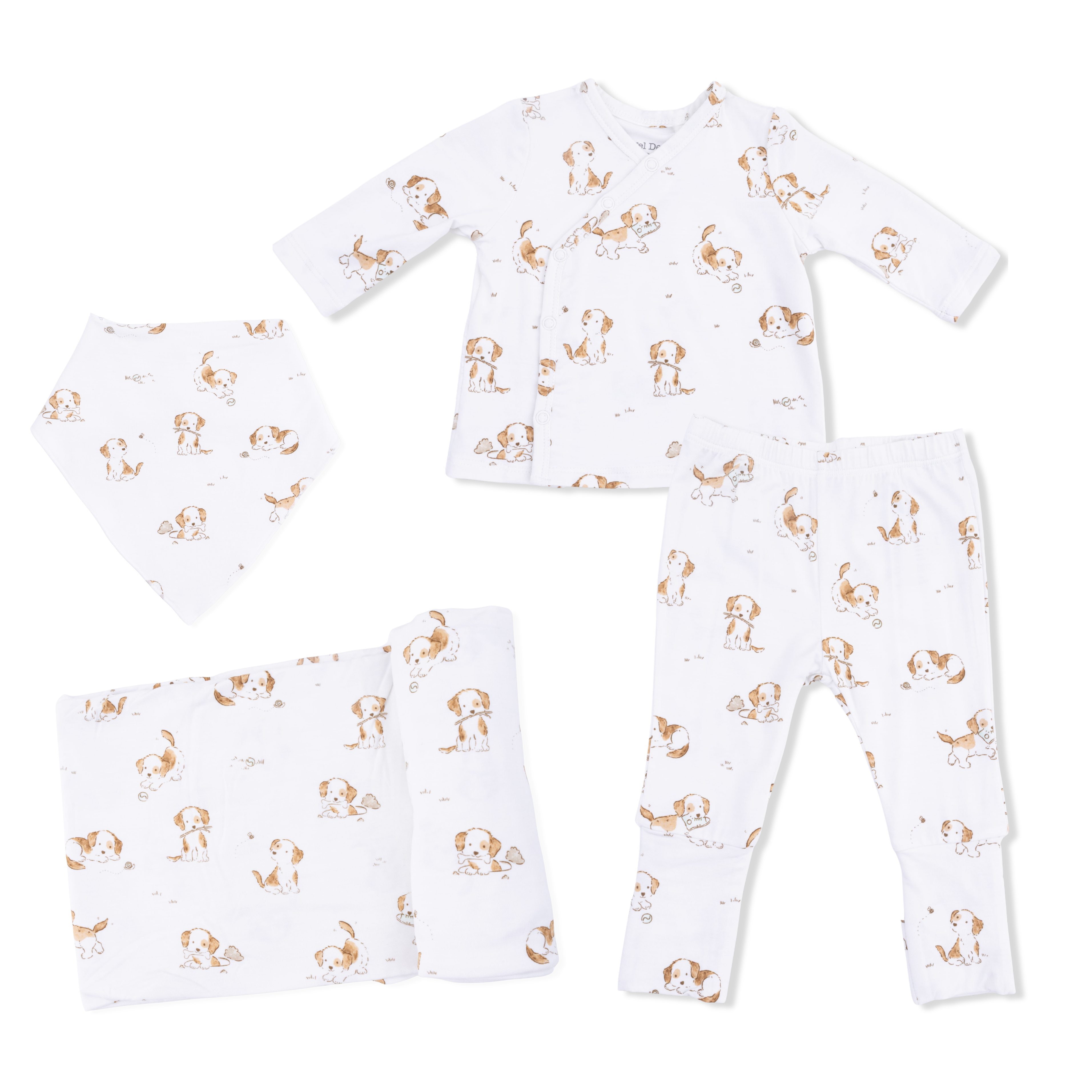 Explorer Puppy - Take Me Home Set with Bandana Bib & Swaddle-Angel Dear