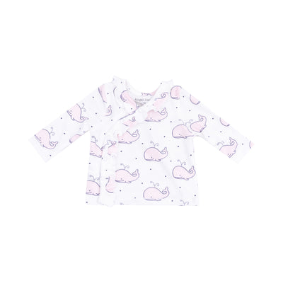 Take Me Home Set with Roll Over Cuff Pant - Bubbly Whale Pink-Angel Dear