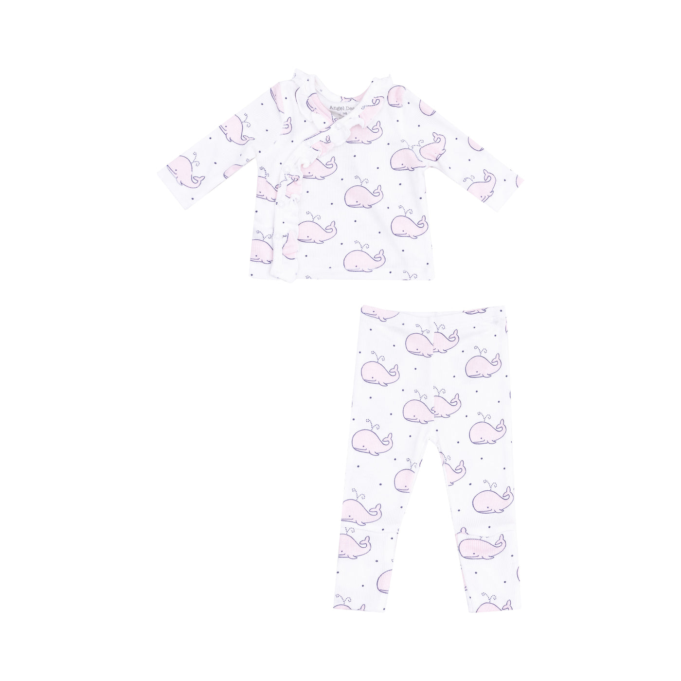 Take Me Home Set with Roll Over Cuff Pant - Bubbly Whale Pink