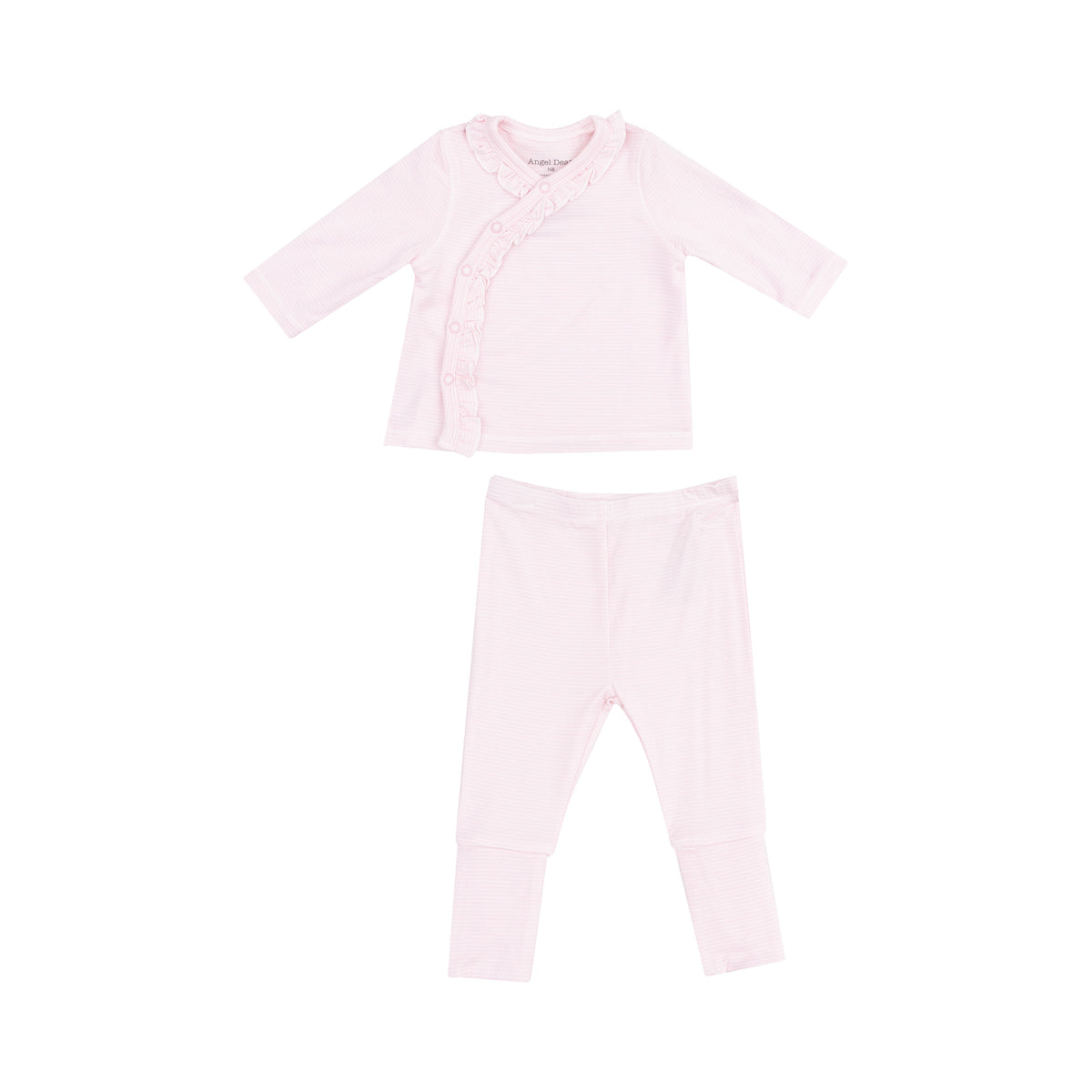Take Me Home Set with Roll Over Cuff Pant - Stripe Classic Pink-Angel Dear