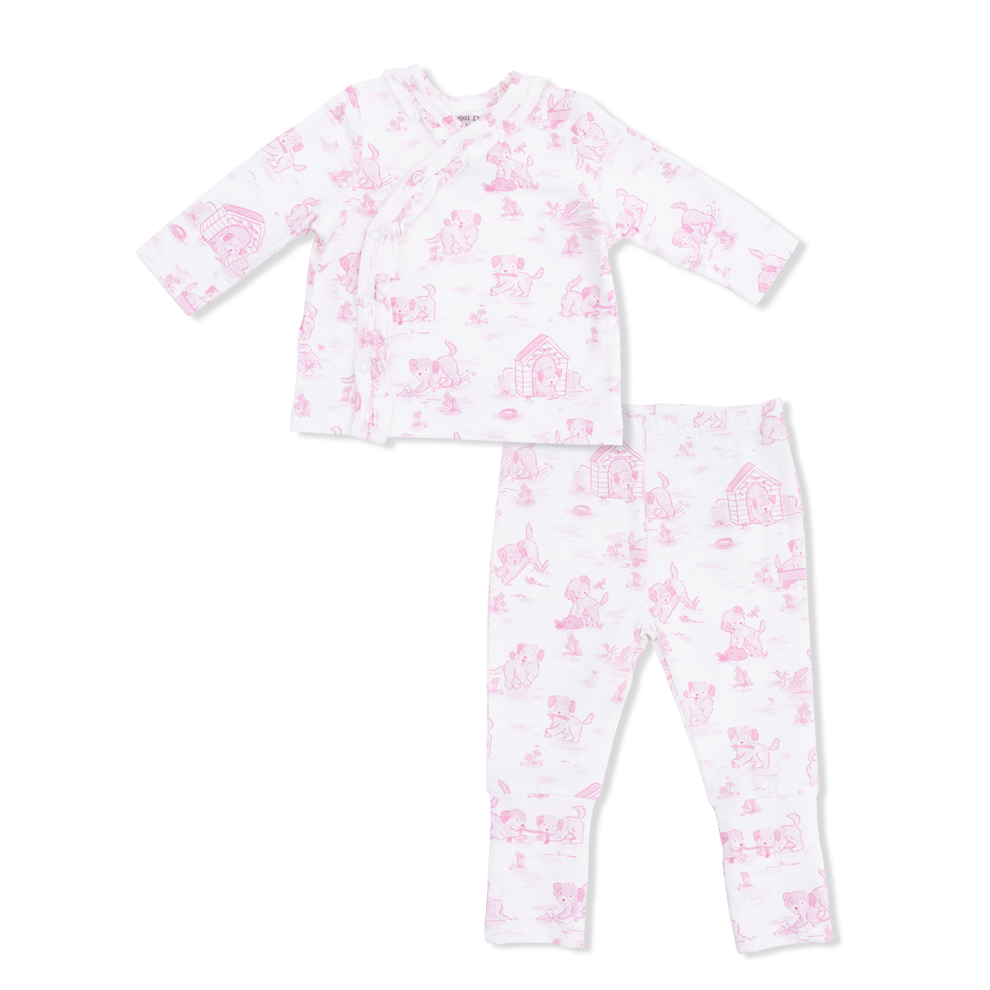 Puppy Toile Pink - Take Me Home Set with Convertible Pant-Angel Dear