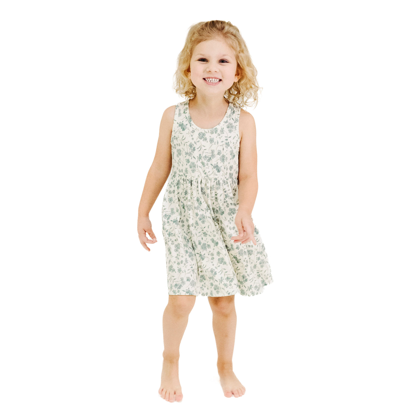 Tank Dress and Bloomer - Baby's Breathe Floral