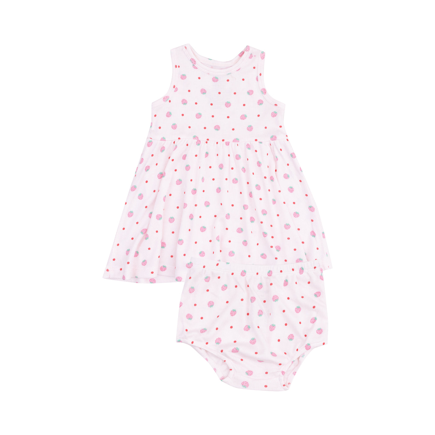 Tank Dress and Bloomer (2T-4T Dress Only) - Strawberry Swiss Dot