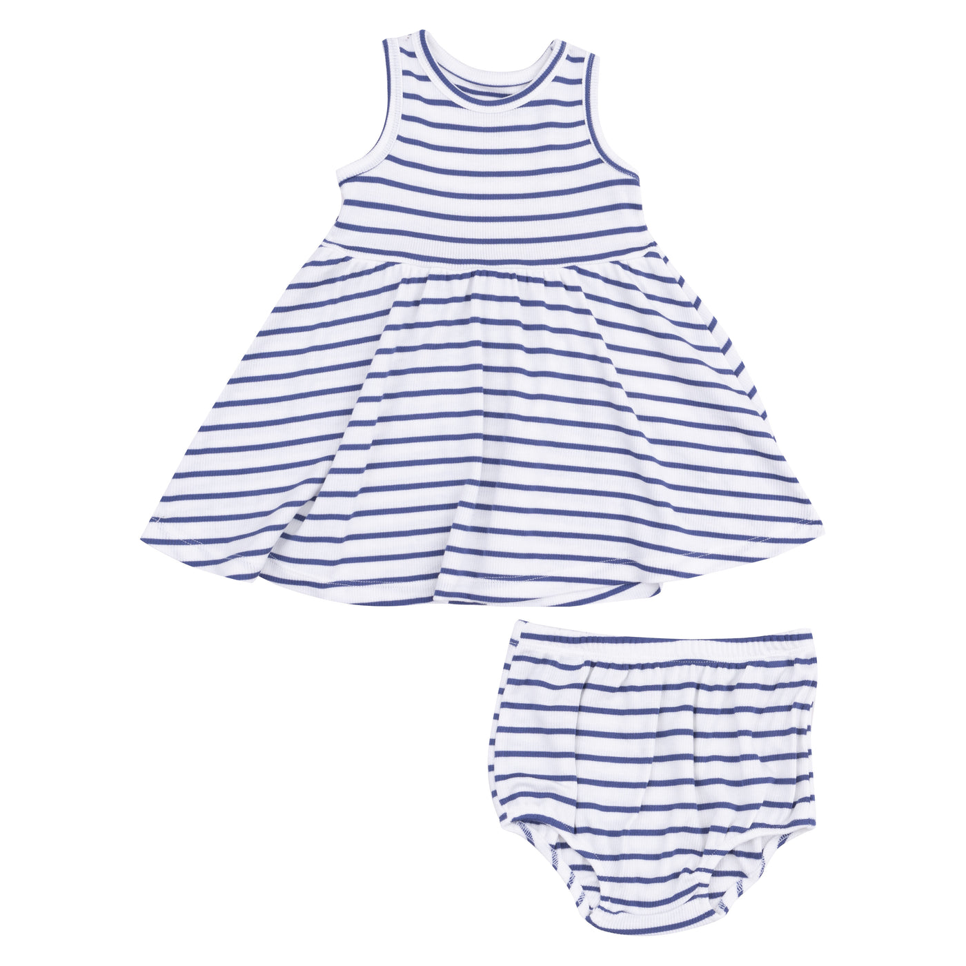 Tank Dress And Bloomer (2T-4T Dress Only) -  Stripe Vintage Navy-Angel Dear