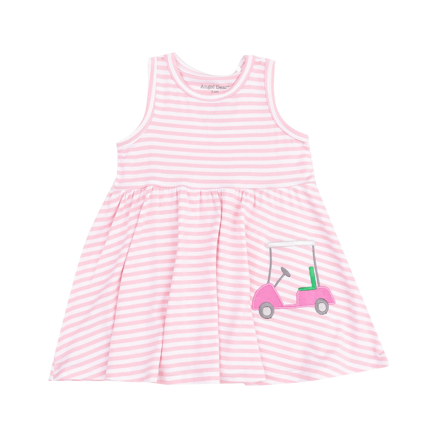 Tank Dress and Bloomer with Applique - Golf Pink Mini Gingham-Angel Dear