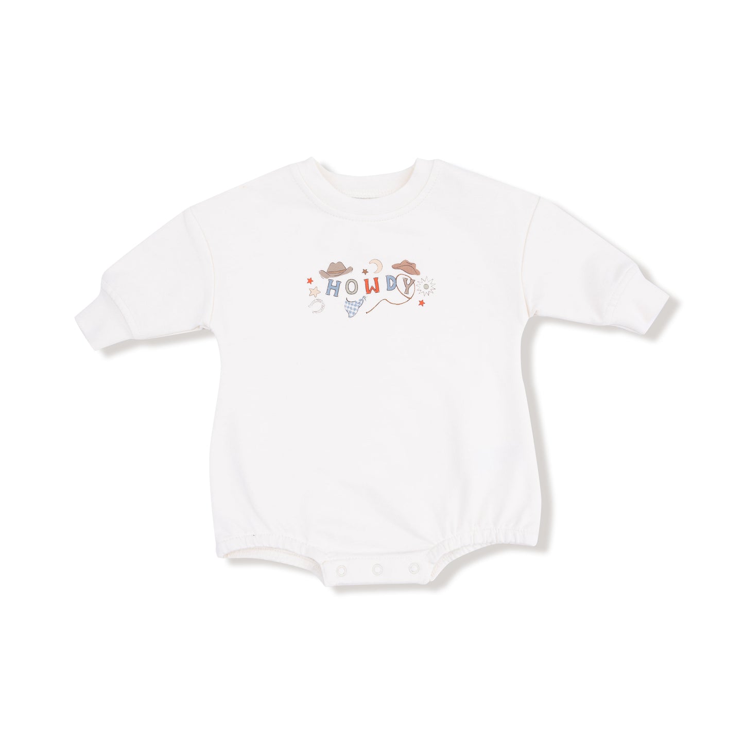 Sweatshirt Bubble with Howdy Silk Screen in our  Cowboy Dogs print from Angel Dear