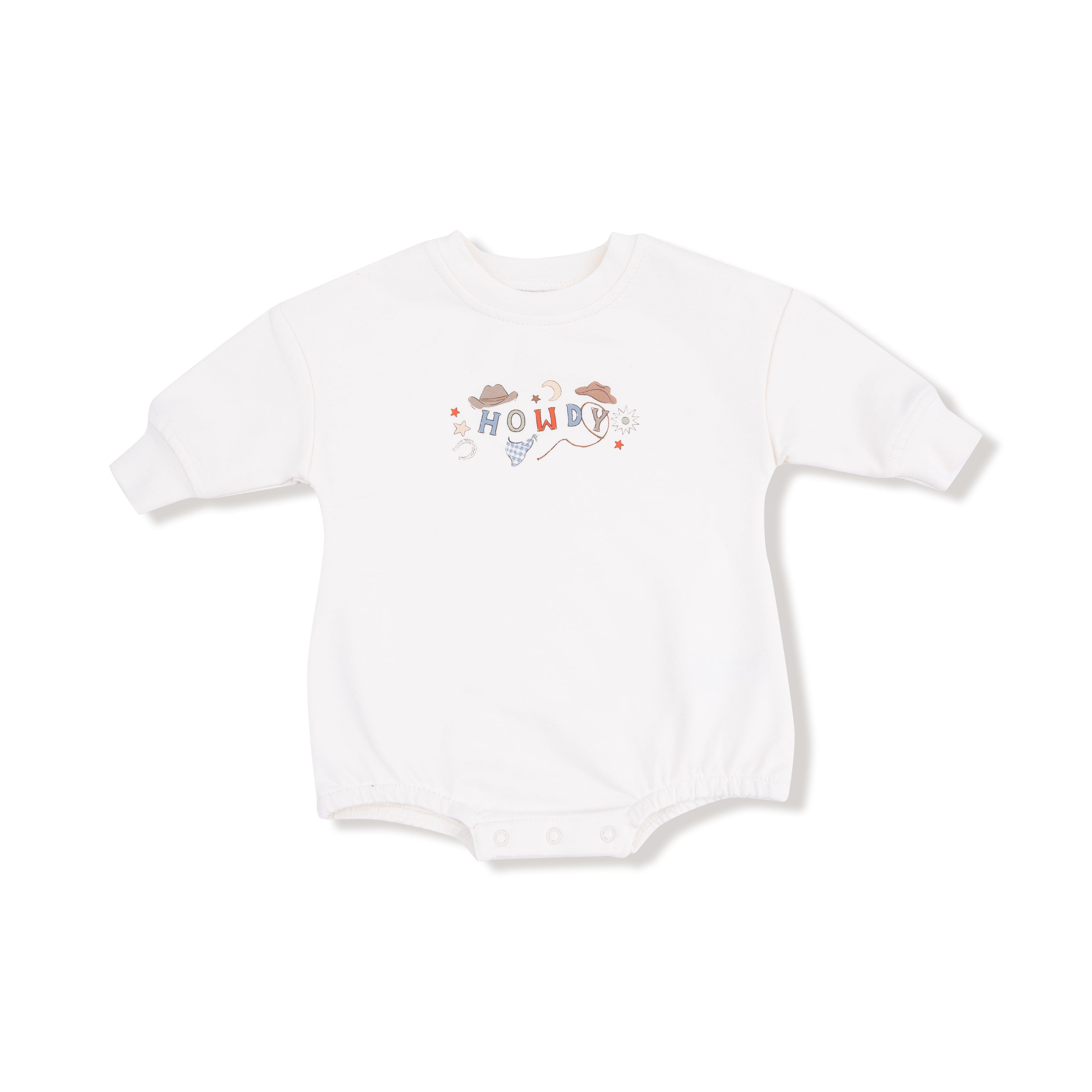 Sweatshirt Bubble with Howdy Silk Screen in our  Cowboy Dogs print from Angel Dear