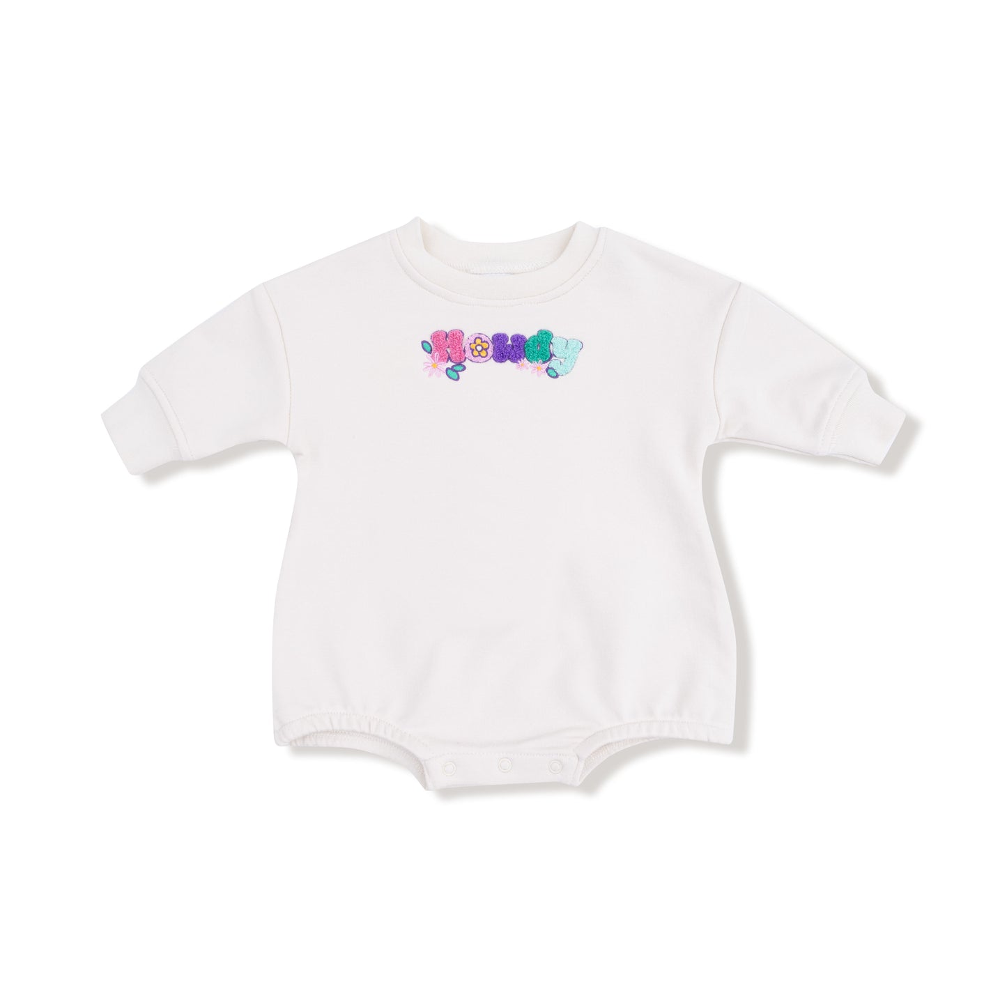 French Terry Sweatshirt Bubble in our  Disco Cowgirl print from Angel Dear