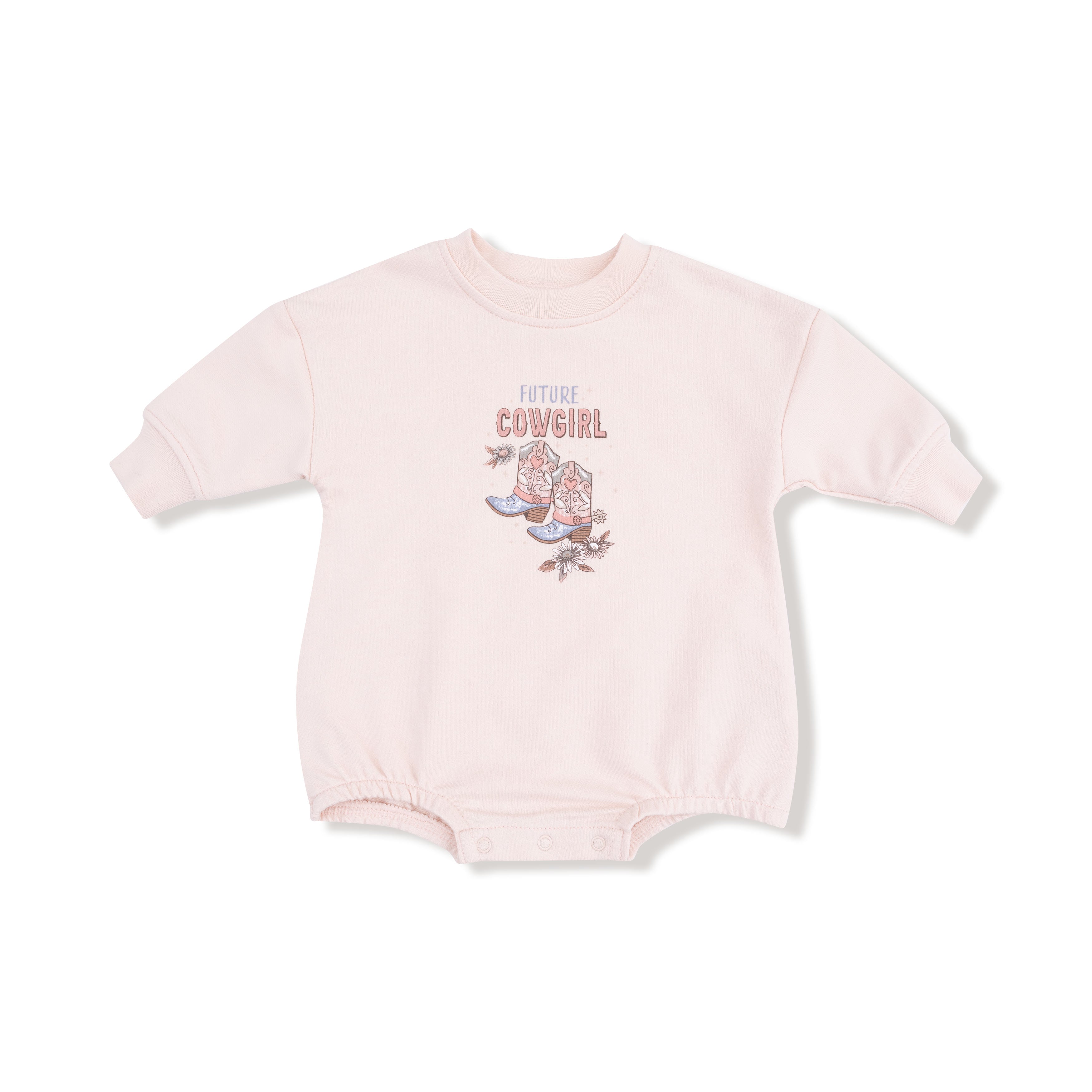 Sweatshirt Bubble in our  Future Cowgirl print from Angel Dear