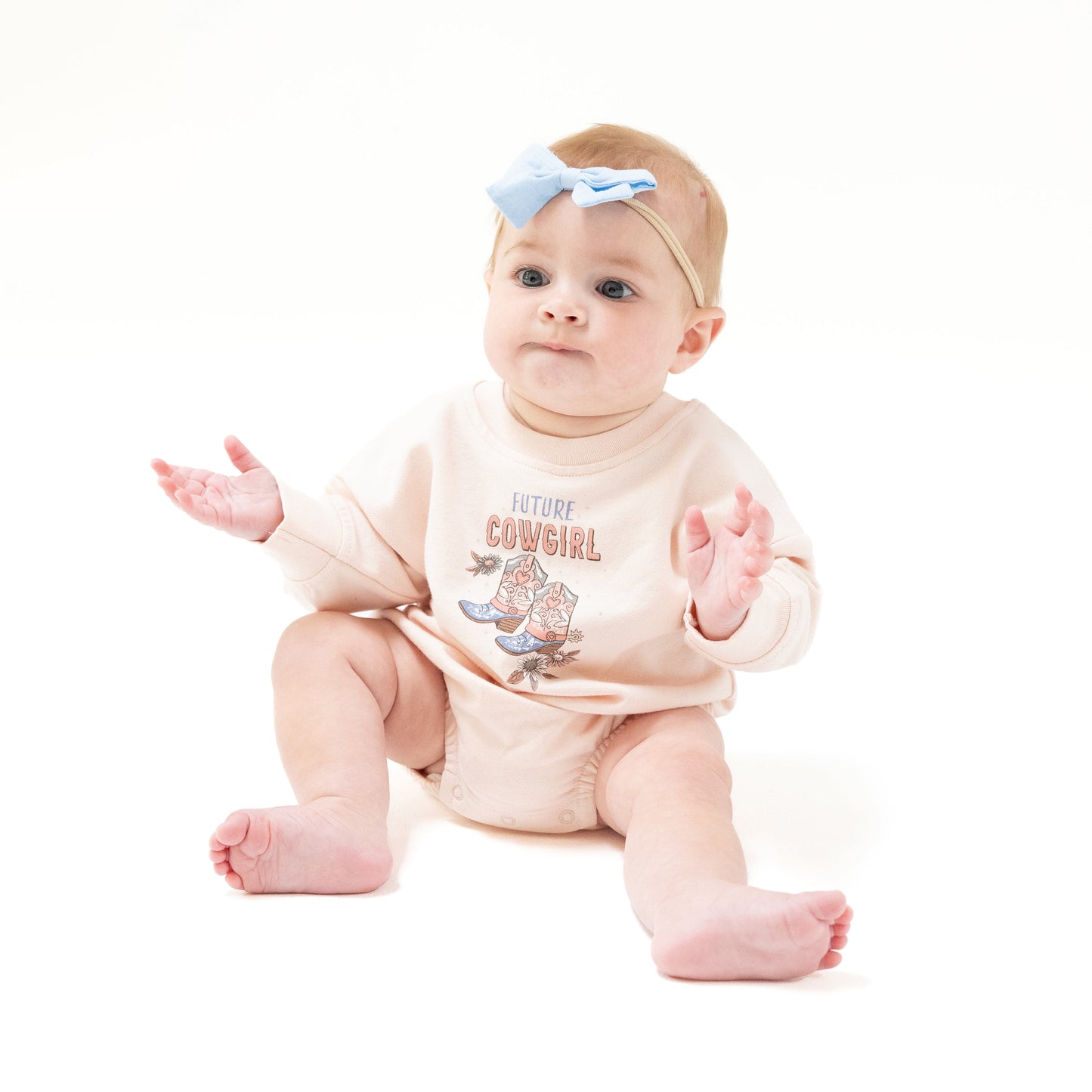 Sweatshirt Bubble in our  Future Cowgirl print from Angel Dear