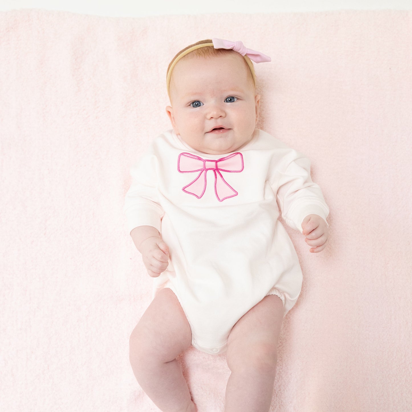 Sweatshirt Bubble with Bow Applique in our Pretty Bows print from Angel Dear