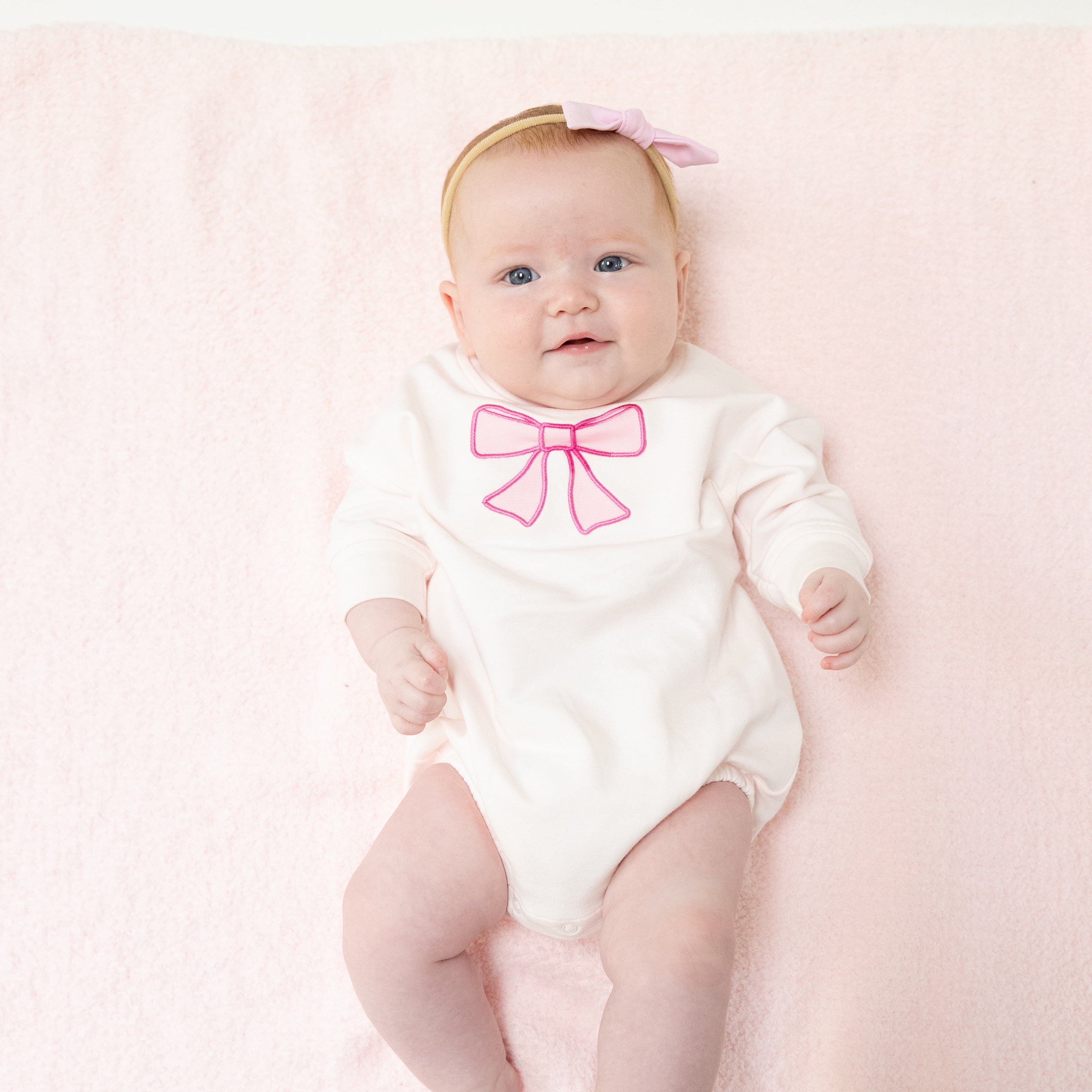 Sweatshirt Bubble with Bow Applique in our Pretty Bows print from Angel Dear
