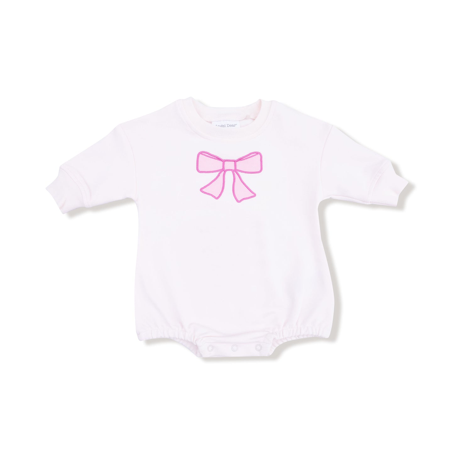 Sweatshirt Bubble with Bow Applique in our Pretty Bows print from Angel Dear