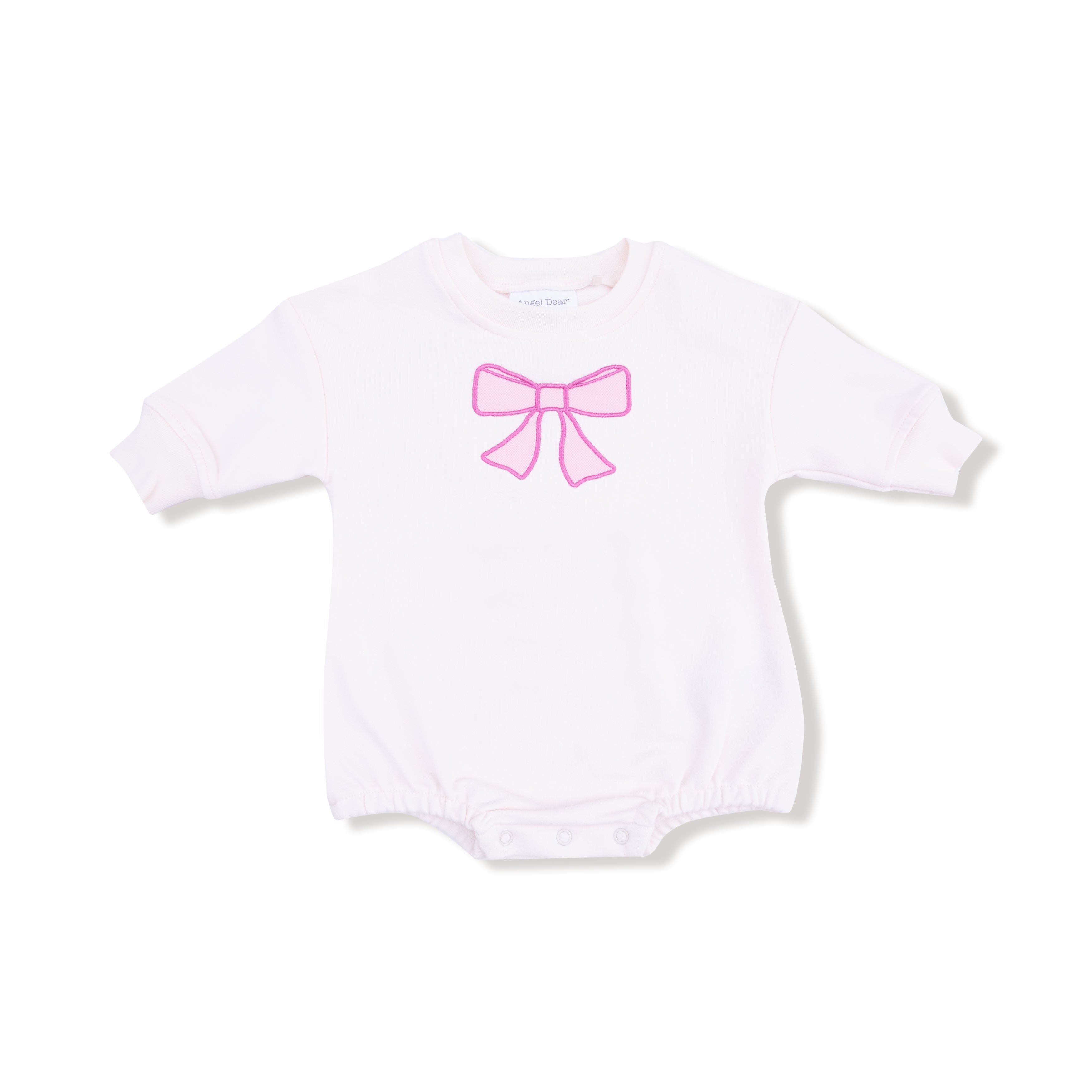Sweatshirt Bubble with Bow Applique in our Pretty Bows print from Angel Dear