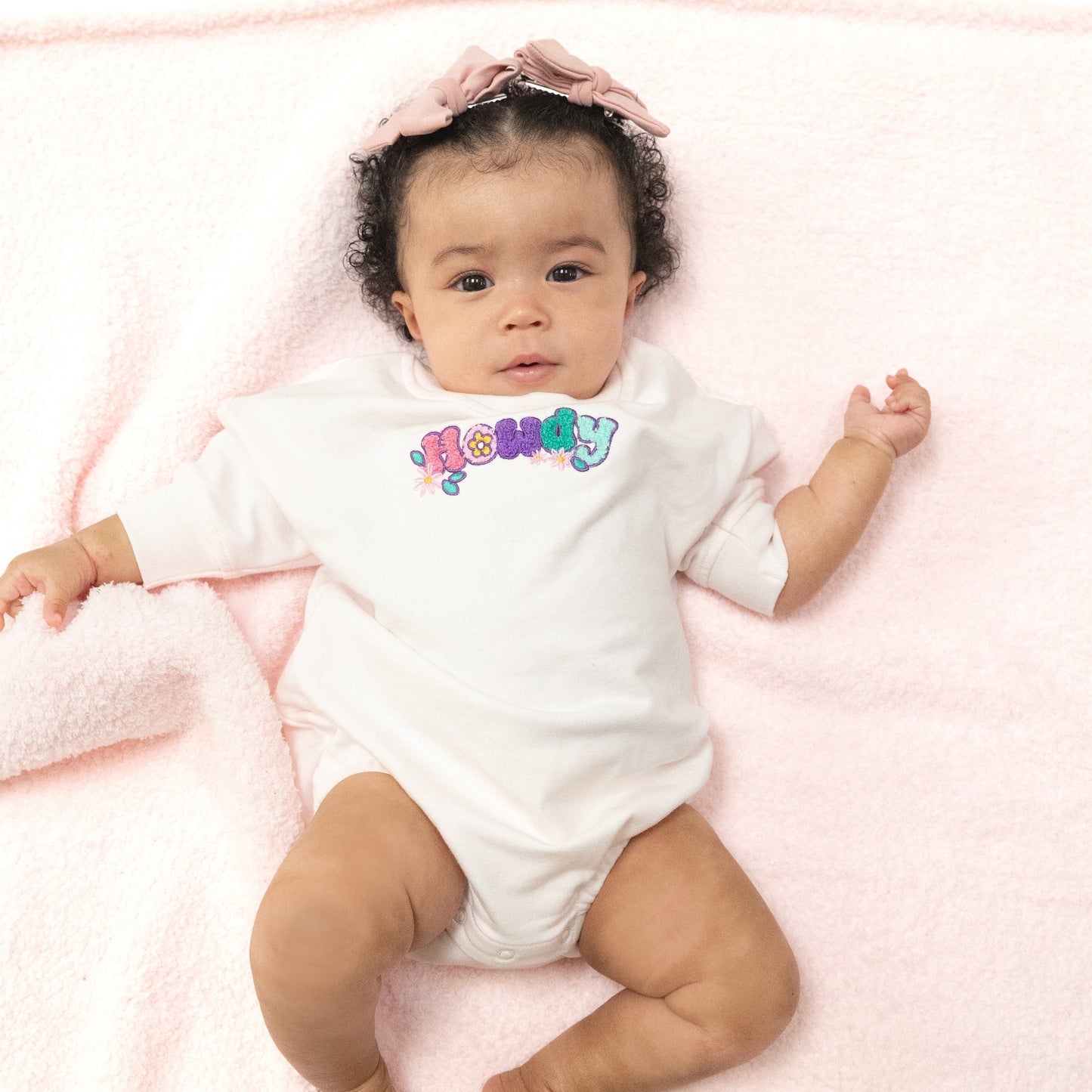 French Terry Sweatshirt Bubble in our  Disco Cowgirl print from Angel Dear