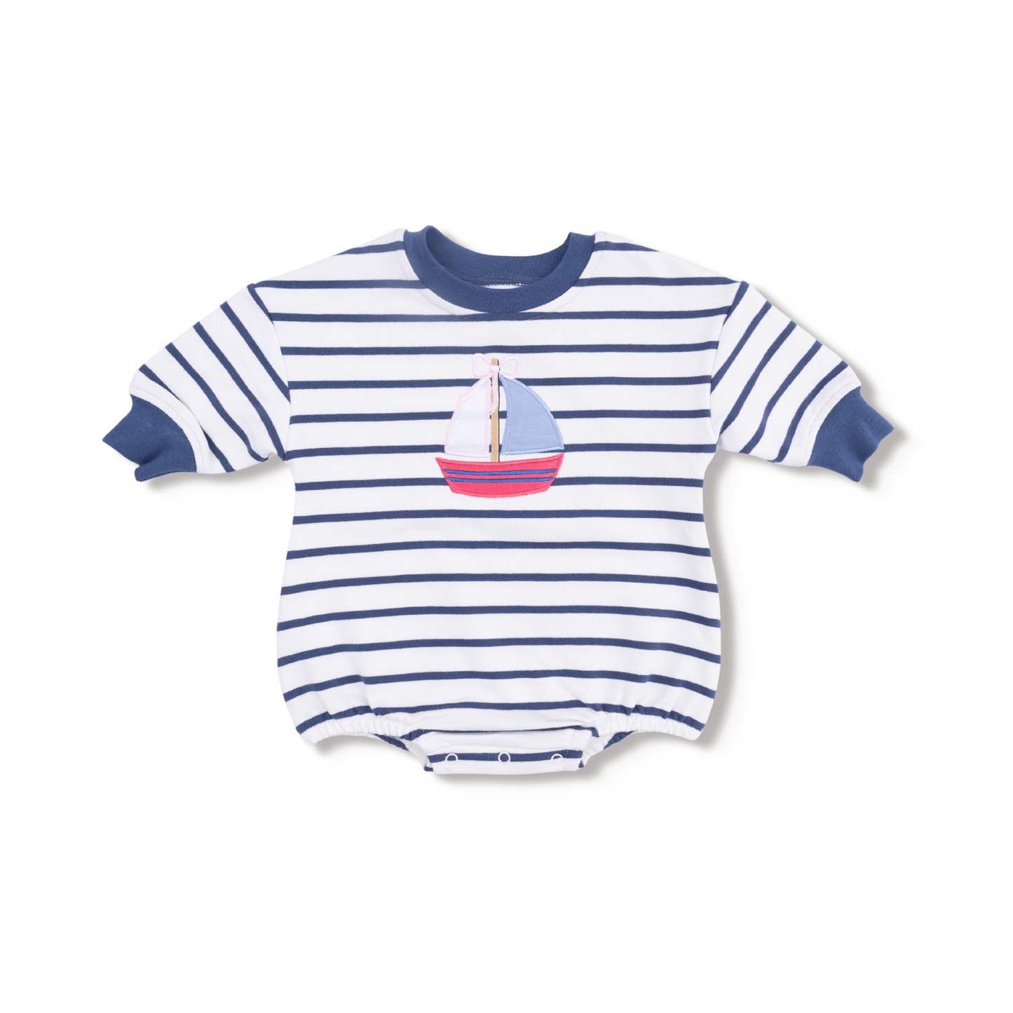 Bubbly Sailboat French Terry - Sweatshirt Bubble  Sailboat with Bow-Angel Dear