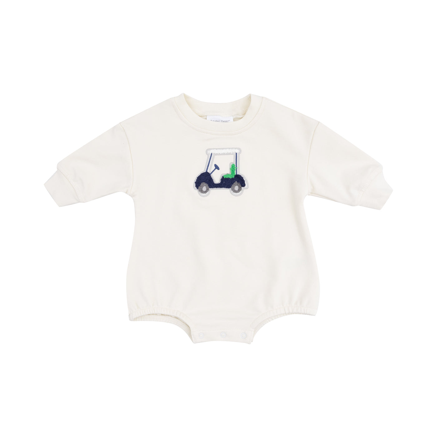 French Terry Sweatshirt Bubble with Applique - Golf Cart Blue-Angel Dear