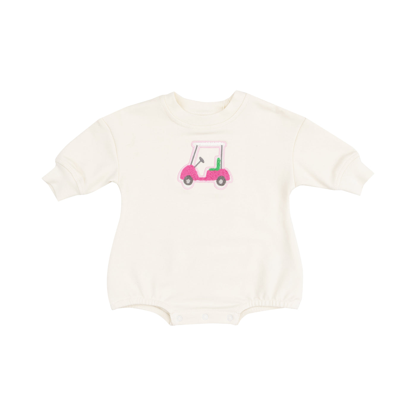 French Terry Sweatshirt Bubble with Chenille Patch - Golf Cart French Terry-Angel Dear