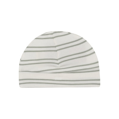 Beanie Hat - Modal Rib Stripe - Desert Sage-Angel Dear