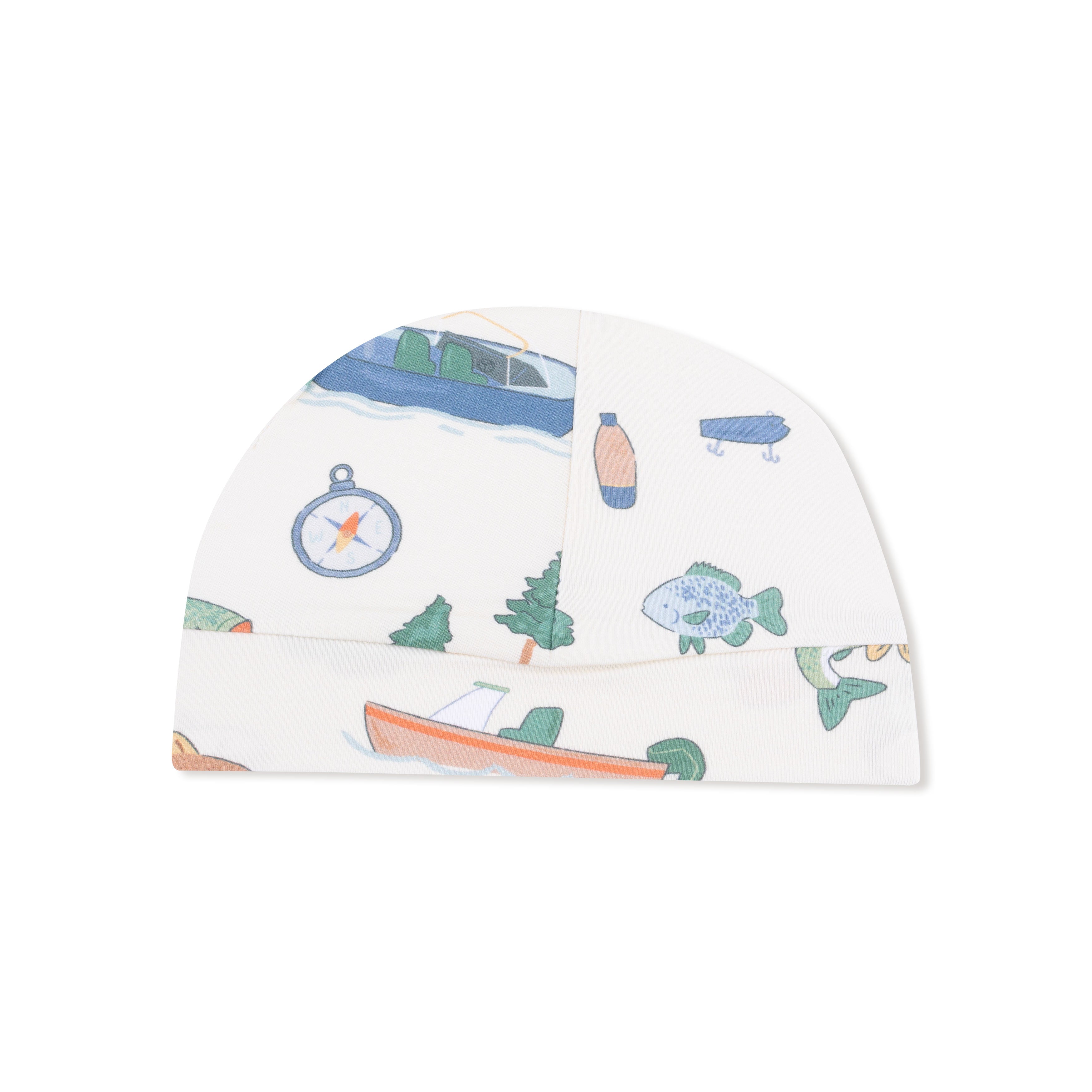 Beanie Hat in our  Fishing Things print from Angel Dear