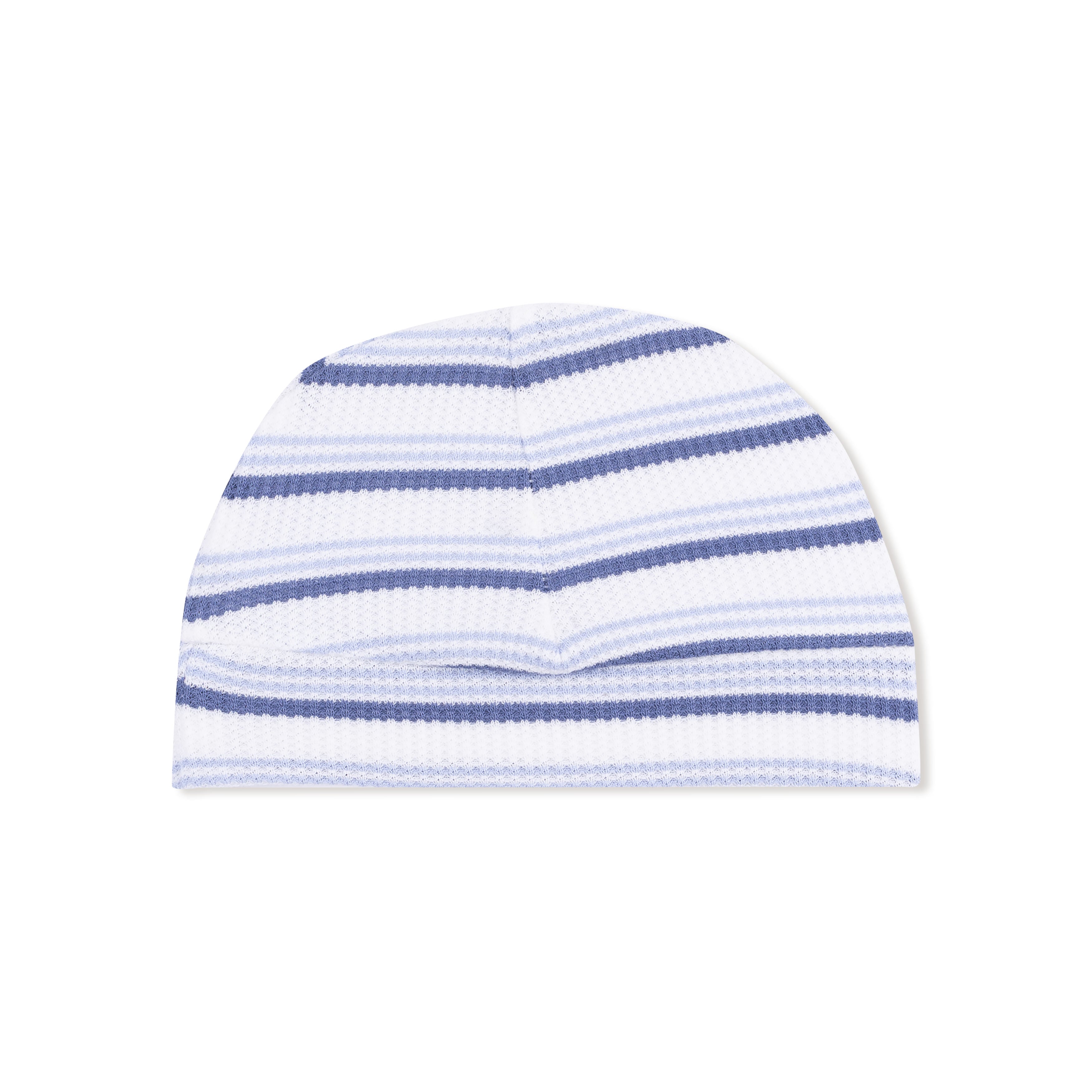 Beanie Hat in our  Vintage Stripe - Blue print from Angel Dear