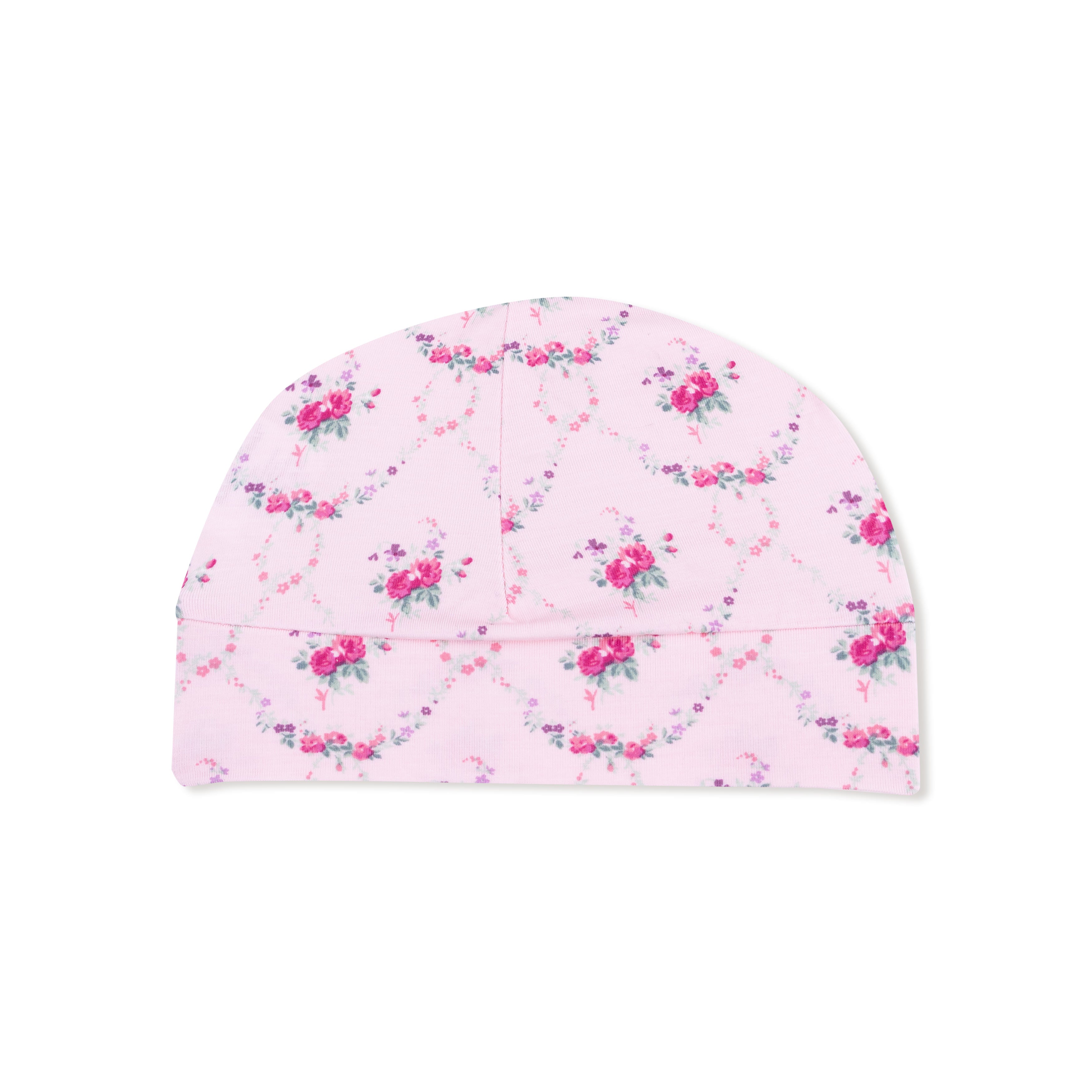 Beanie Hat in our  Rose Garden Trellis print from Angel Dear