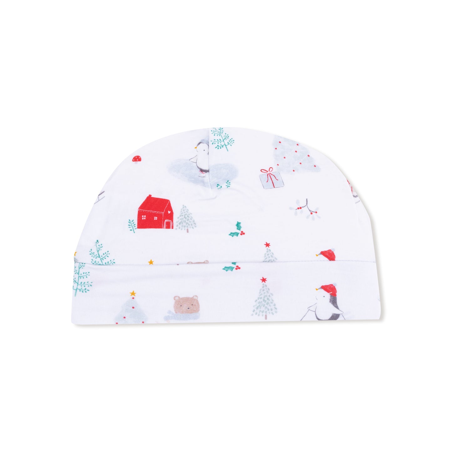 Beanie Hat in our  Santa Ski Friends print from Angel Dear