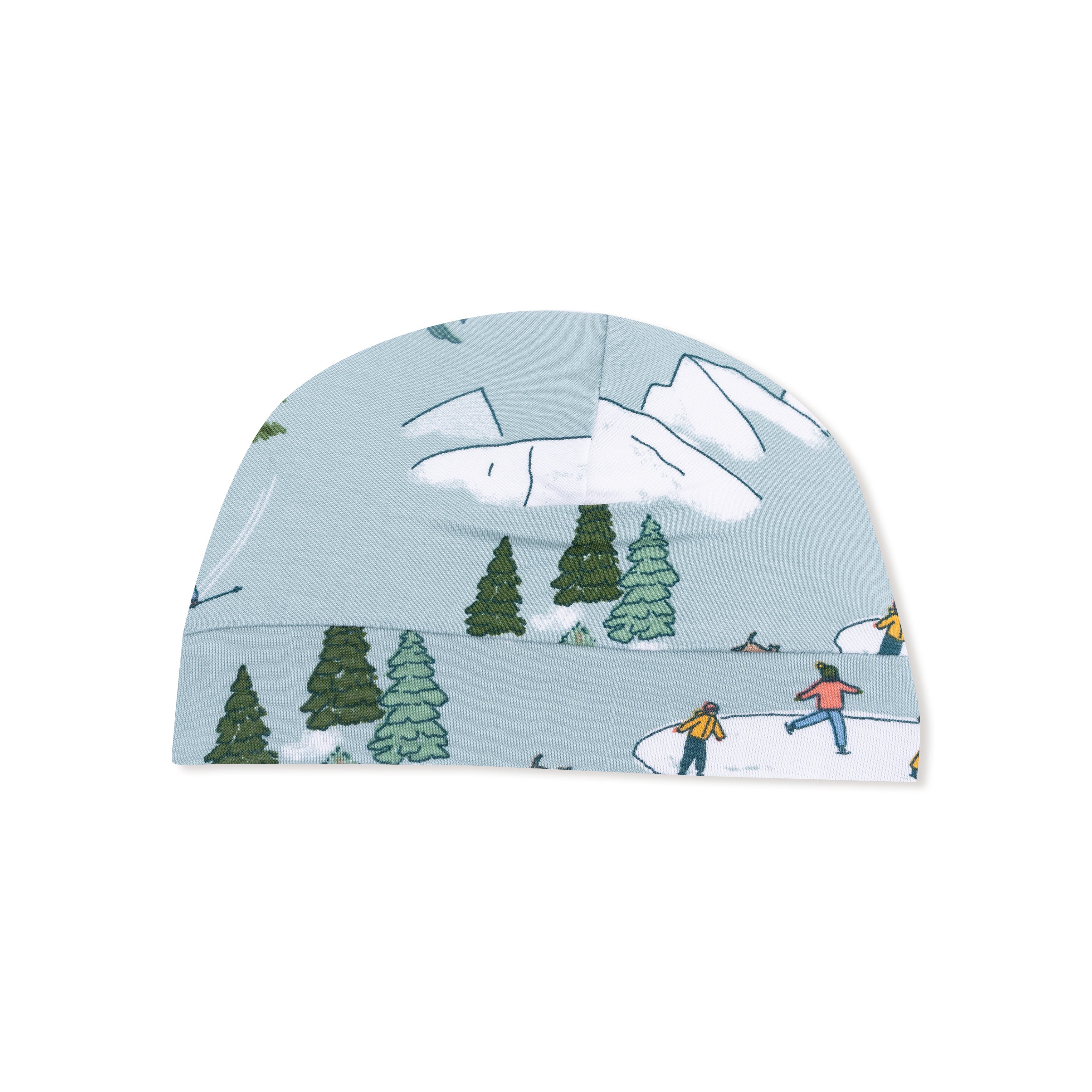 Beanie Hat in our  Winter Fun Skiers print from Angel Dear