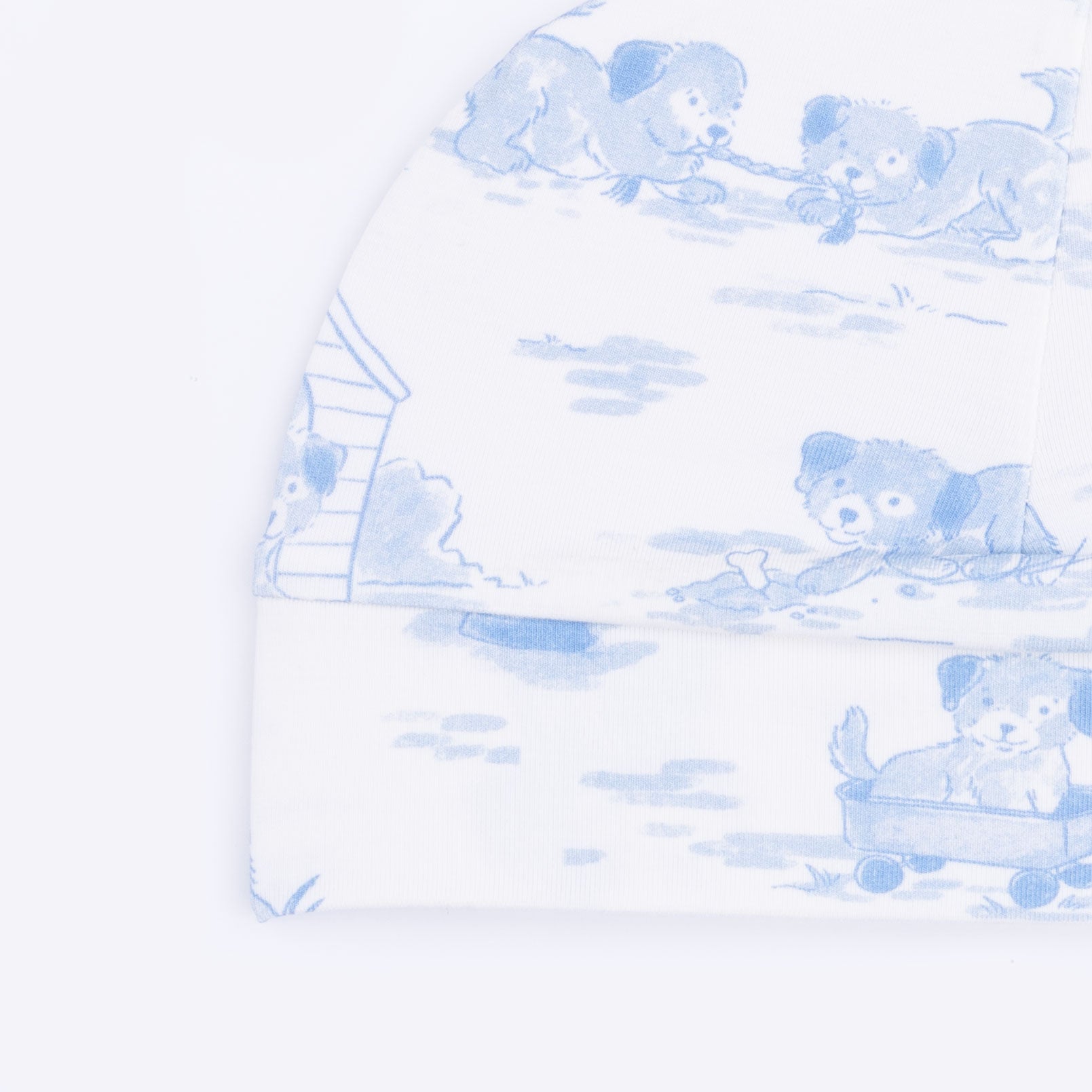Puppy Toile Blue - Beanie Hat