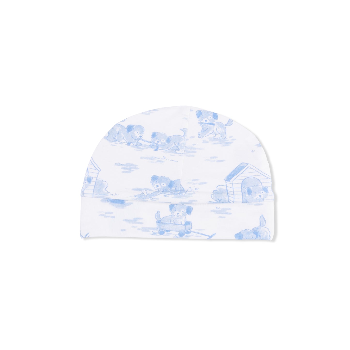 Puppy Toile Blue - Beanie Hat-Angel Dear